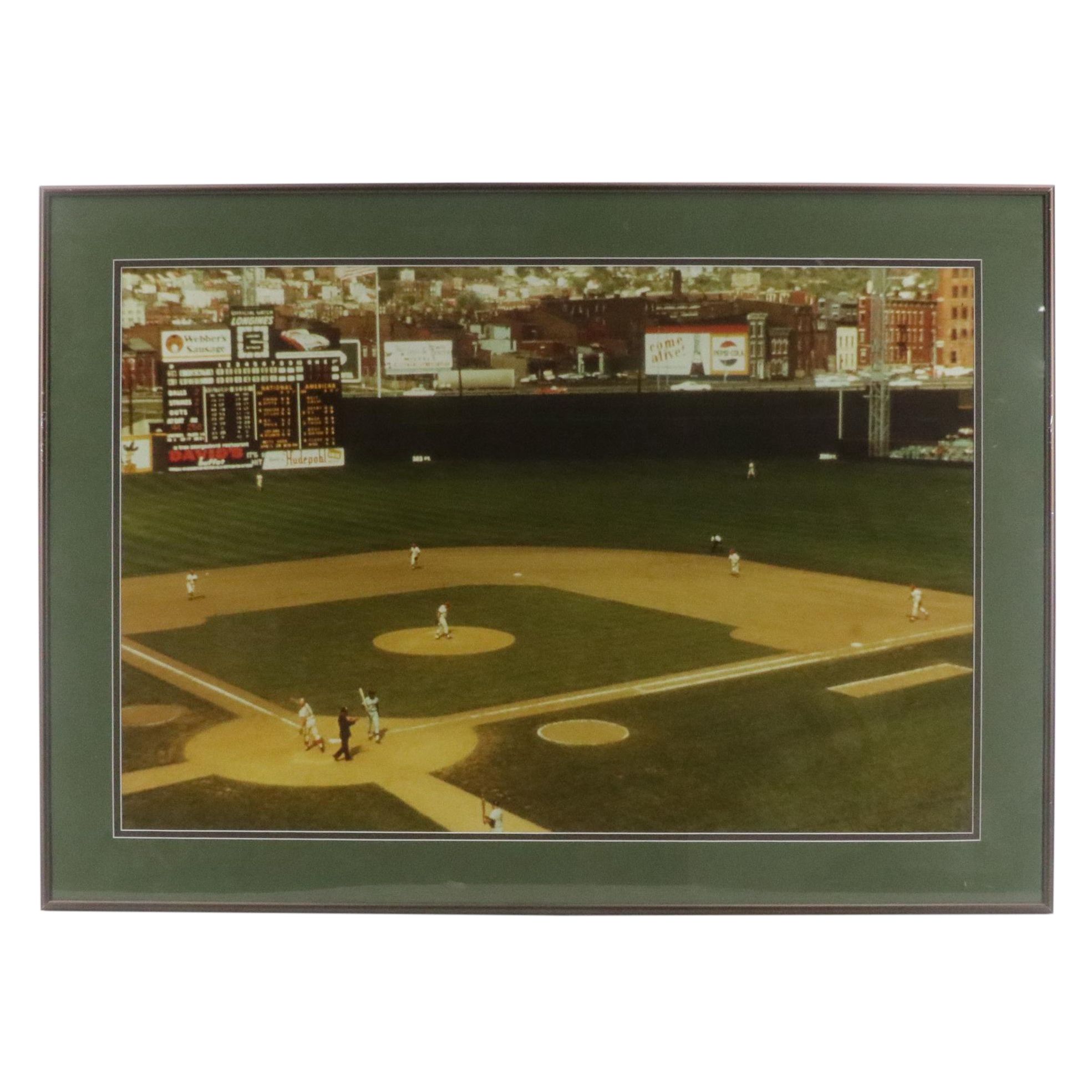 Chromogenic Print Photograph of Reds Game at Crosley Field, Late 20th Century