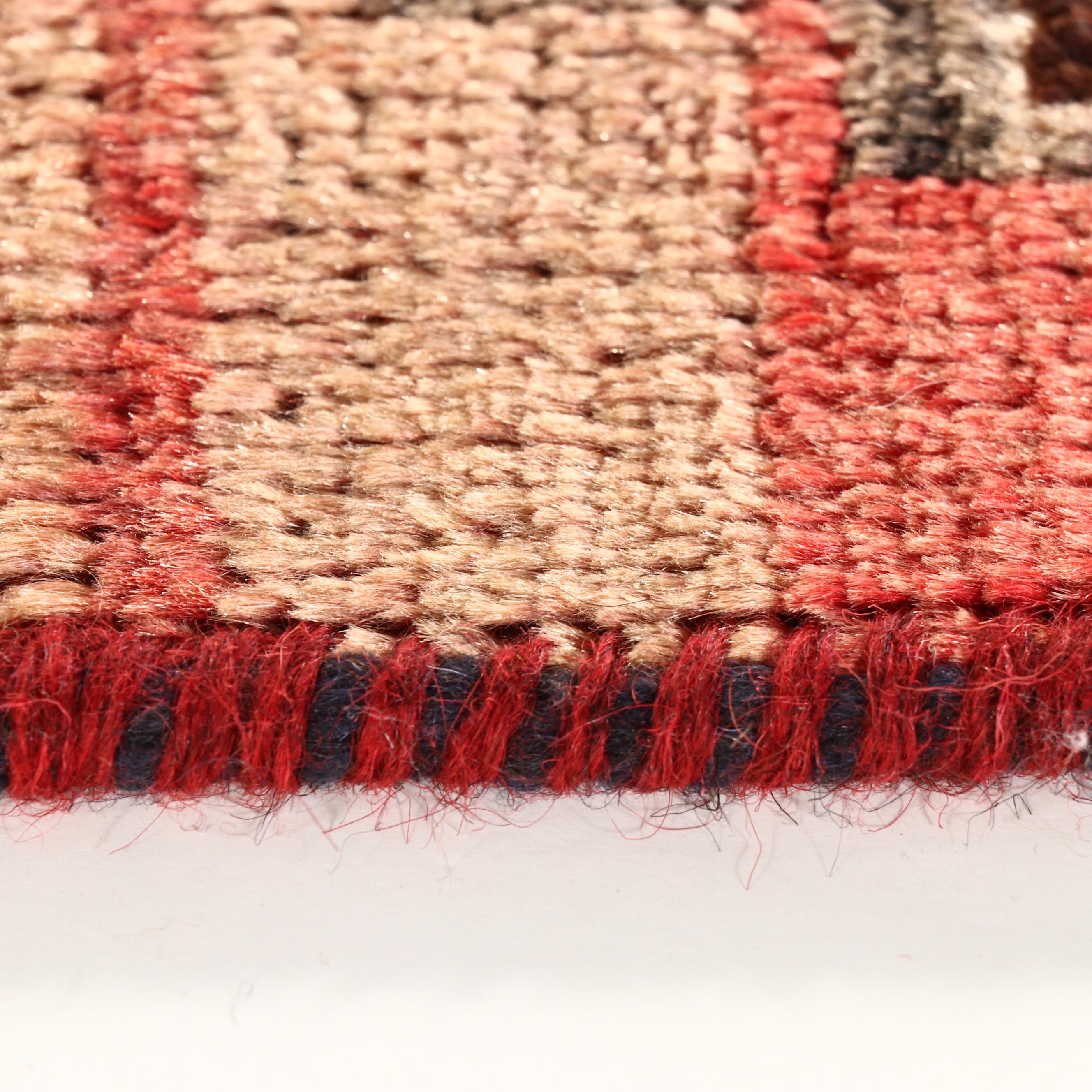 1'9 x 1'9 Hand-Knotted Northwest Persian Remnant Floor Mat