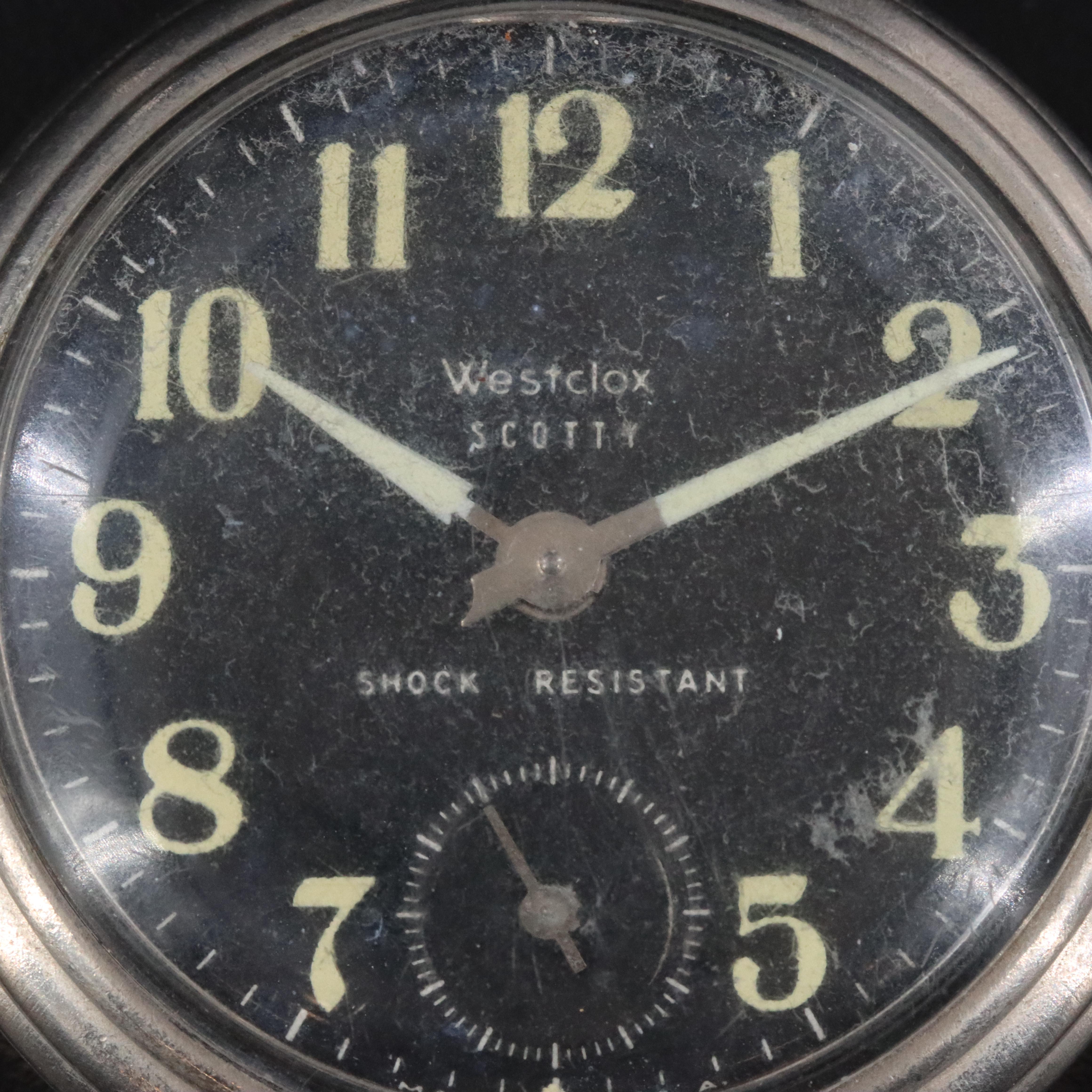 Westclox Scotty Black Dial Pocket Watch