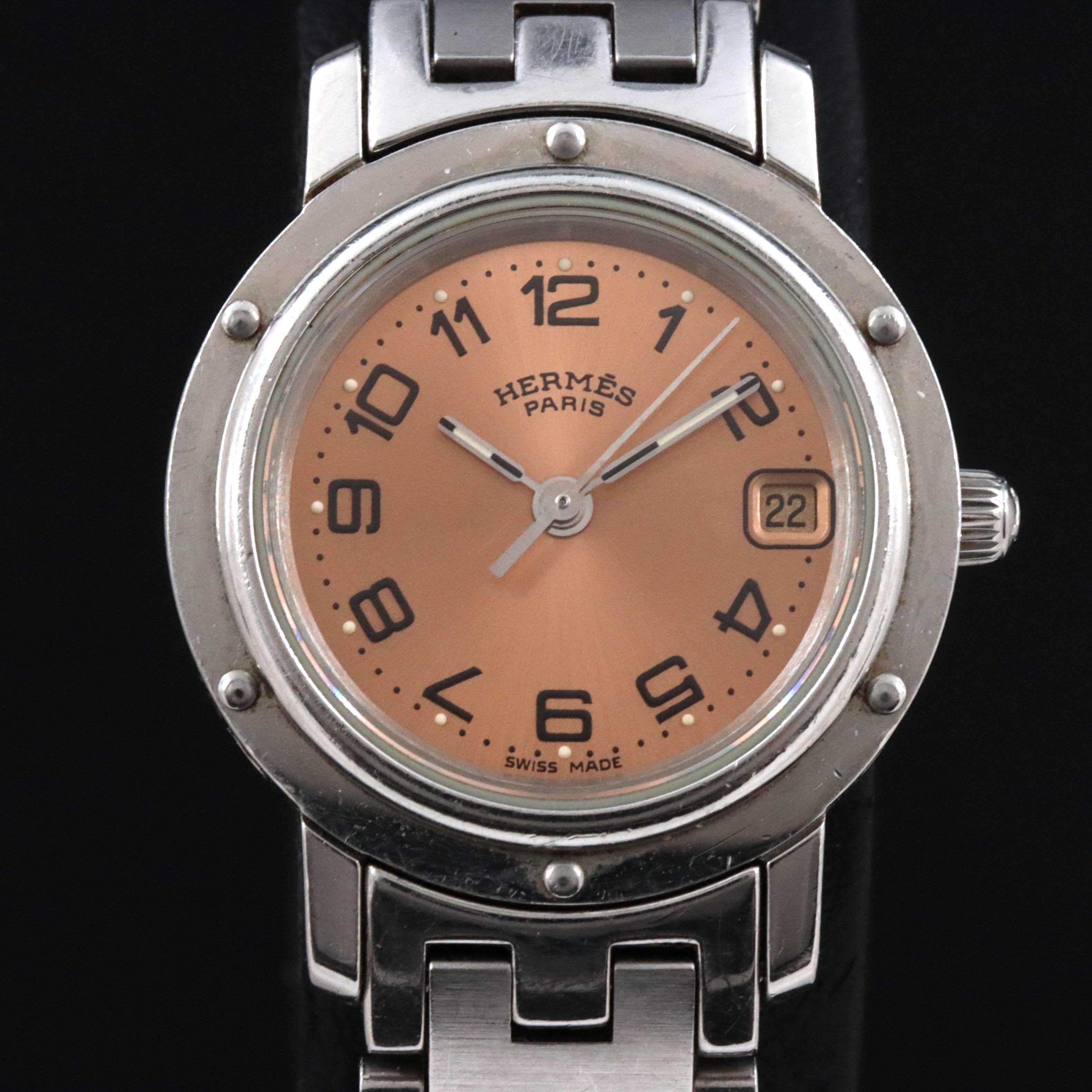 Hermès Clipper CL4.210 Copper Dial 24mm Steel Quartz Watch