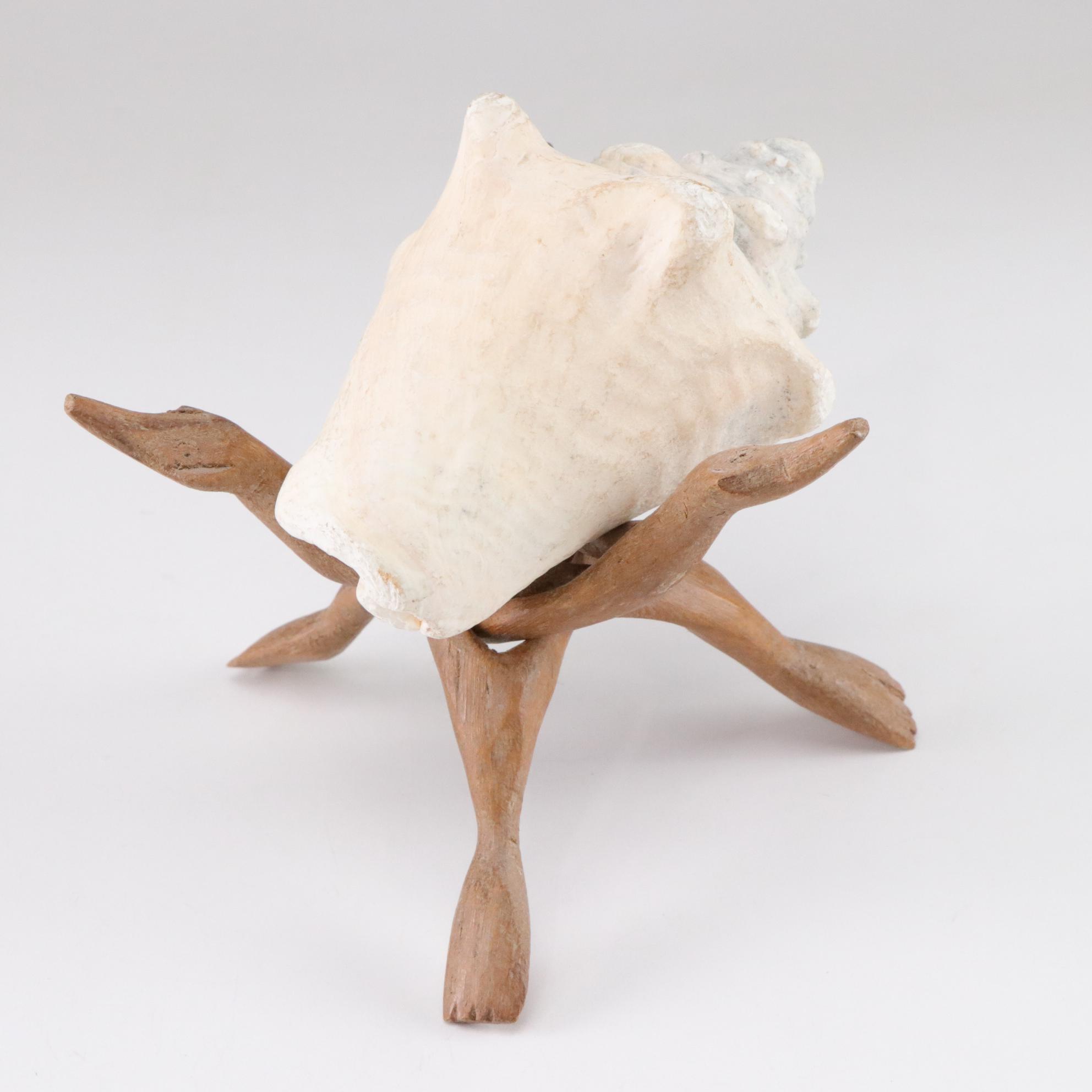 Carved Wood & Seashell Figurines Collection