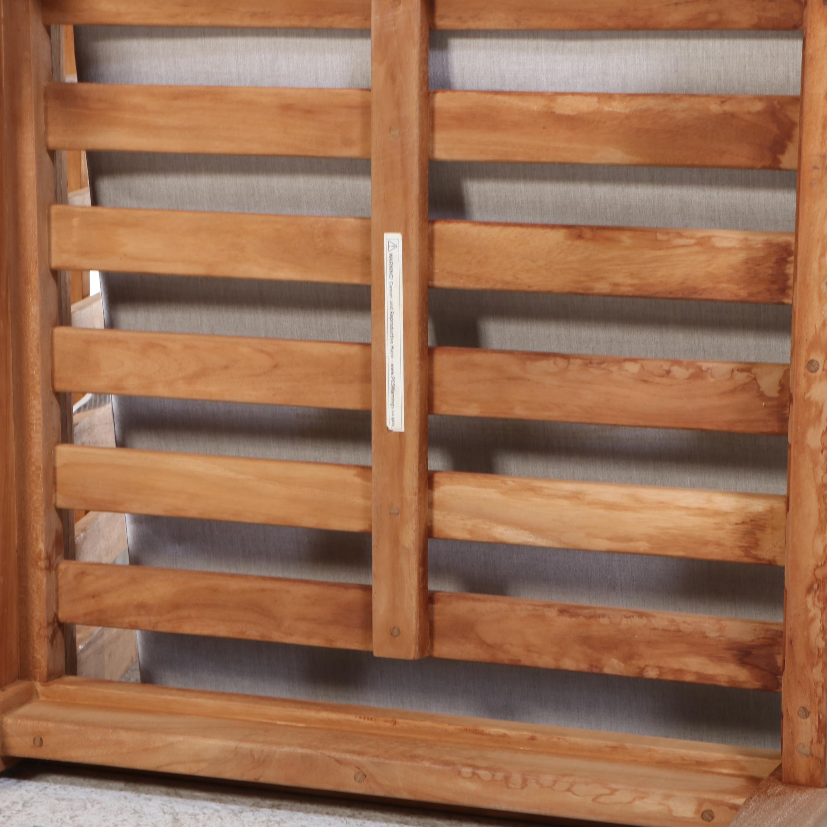 Pair of Contemporary Wood Patio Lounge Chairs