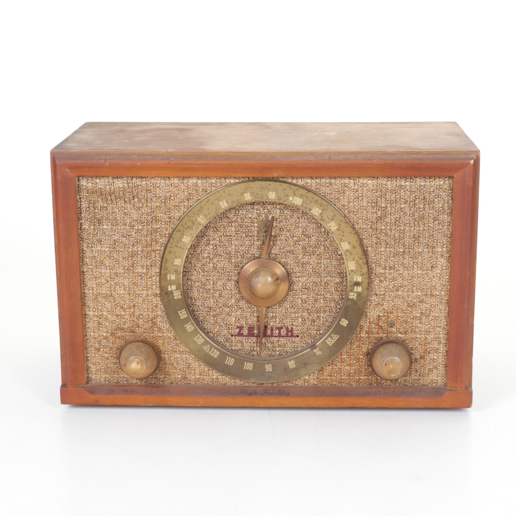 1950s Zenith High Fidelity Wood Tube Radio, Model B835E