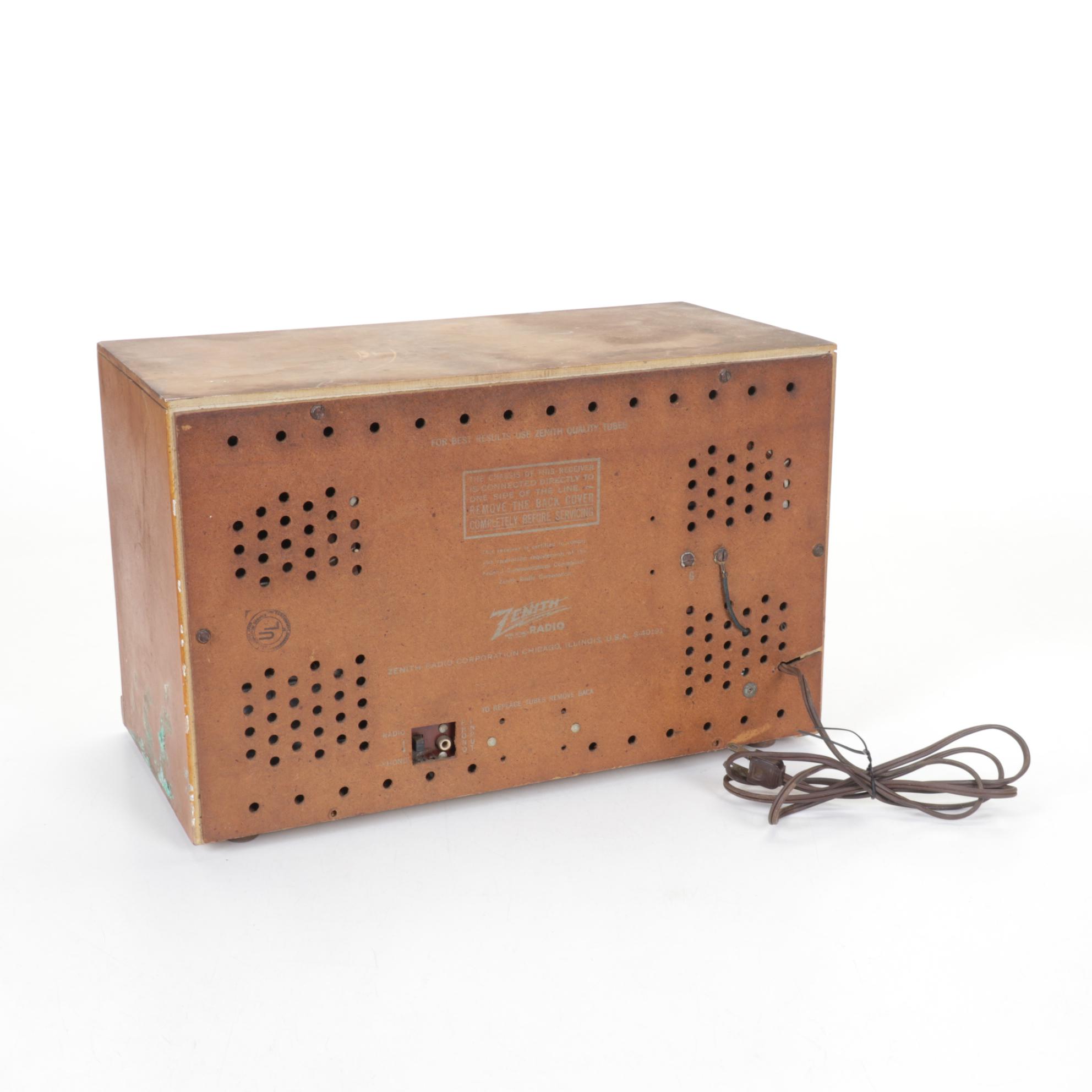 1950s Zenith High Fidelity Wood Tube Radio, Model B835E