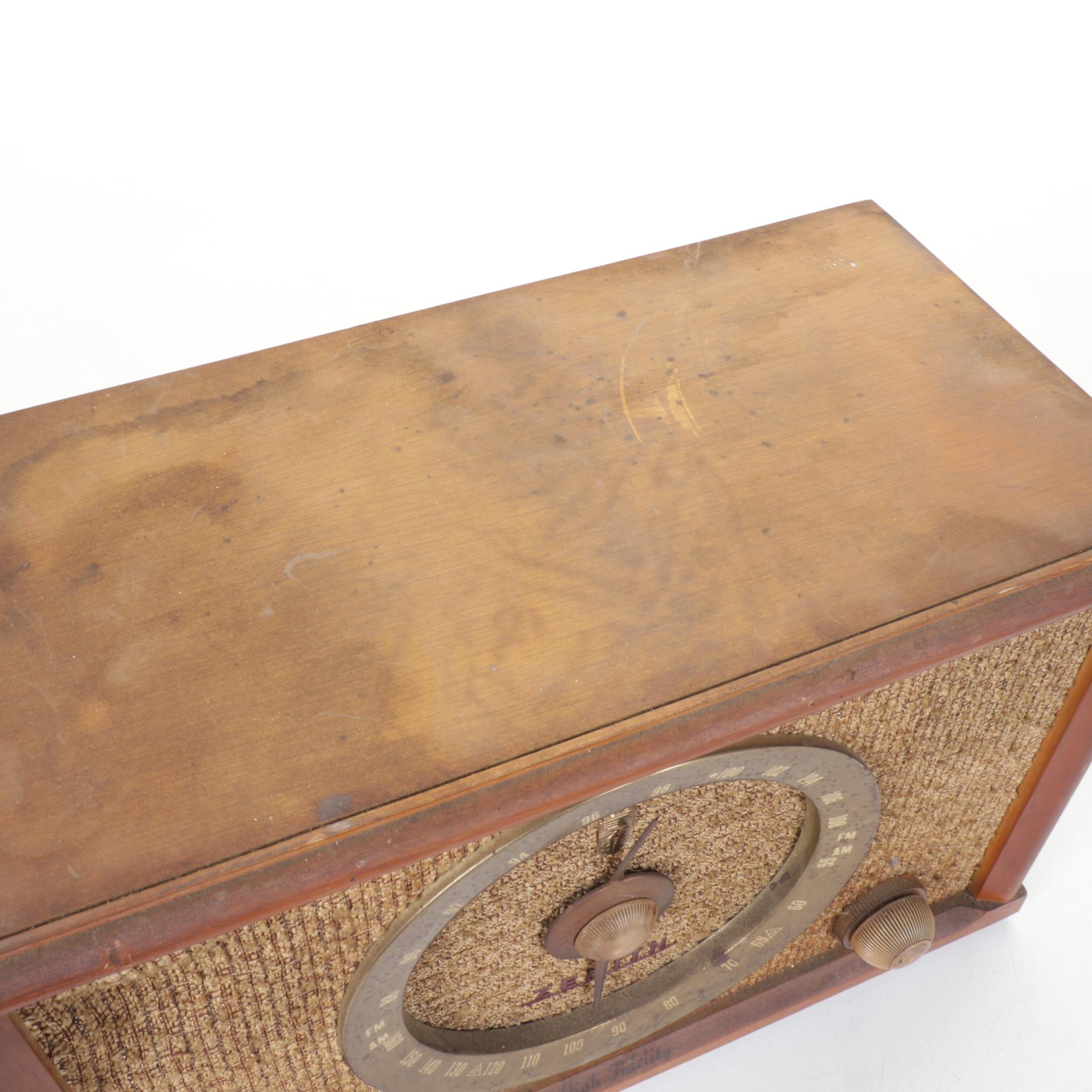 1950s Zenith High Fidelity Wood Tube Radio, Model B835E