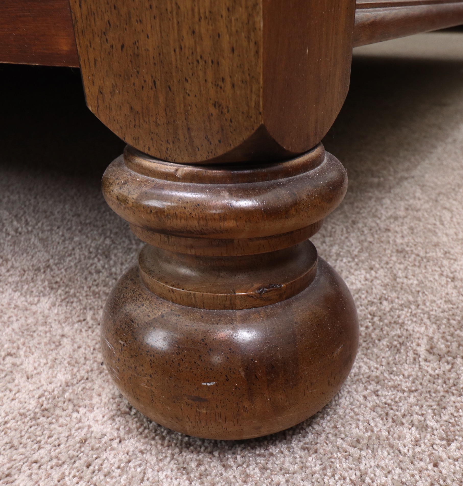 Georgian Style Mahogany Four-Poster King Size Bed Frame, Mid to Late 20th C.