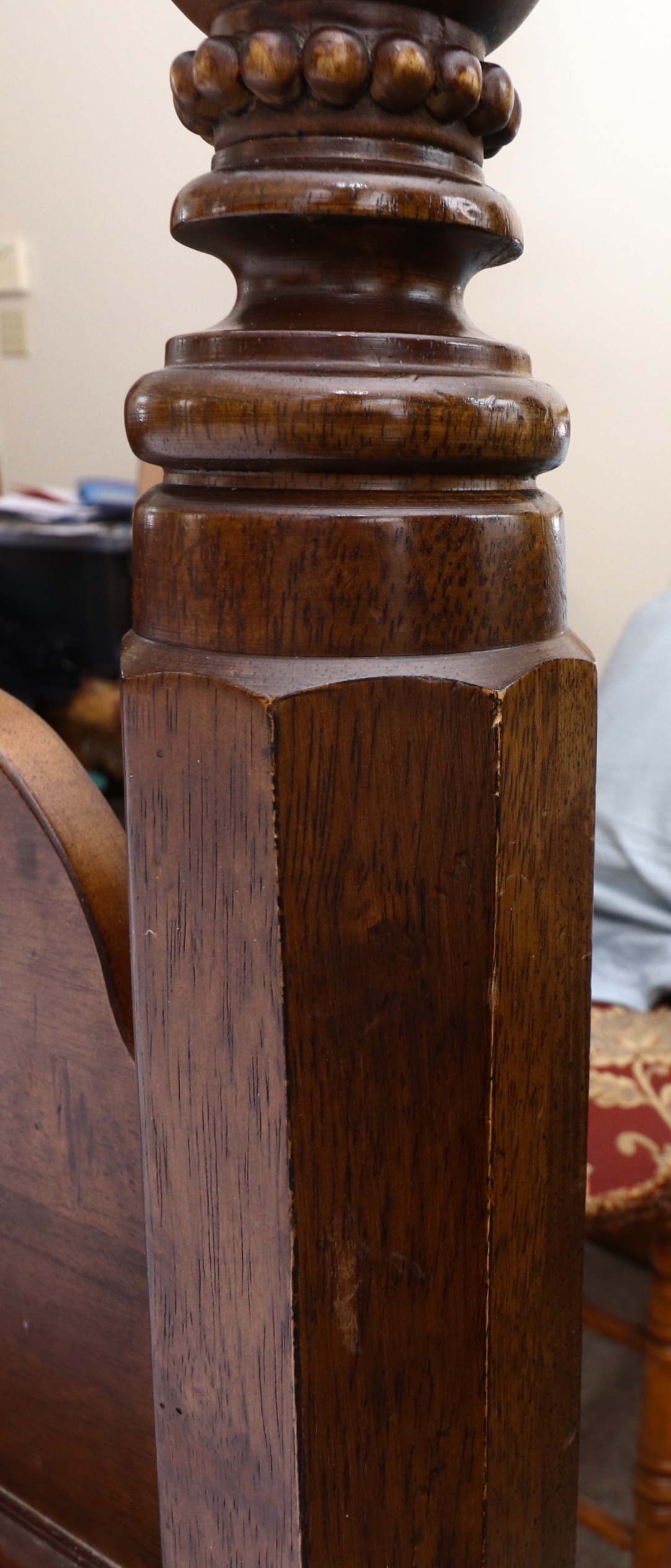 Georgian Style Mahogany Four-Poster King Size Bed Frame, Mid to Late 20th C.