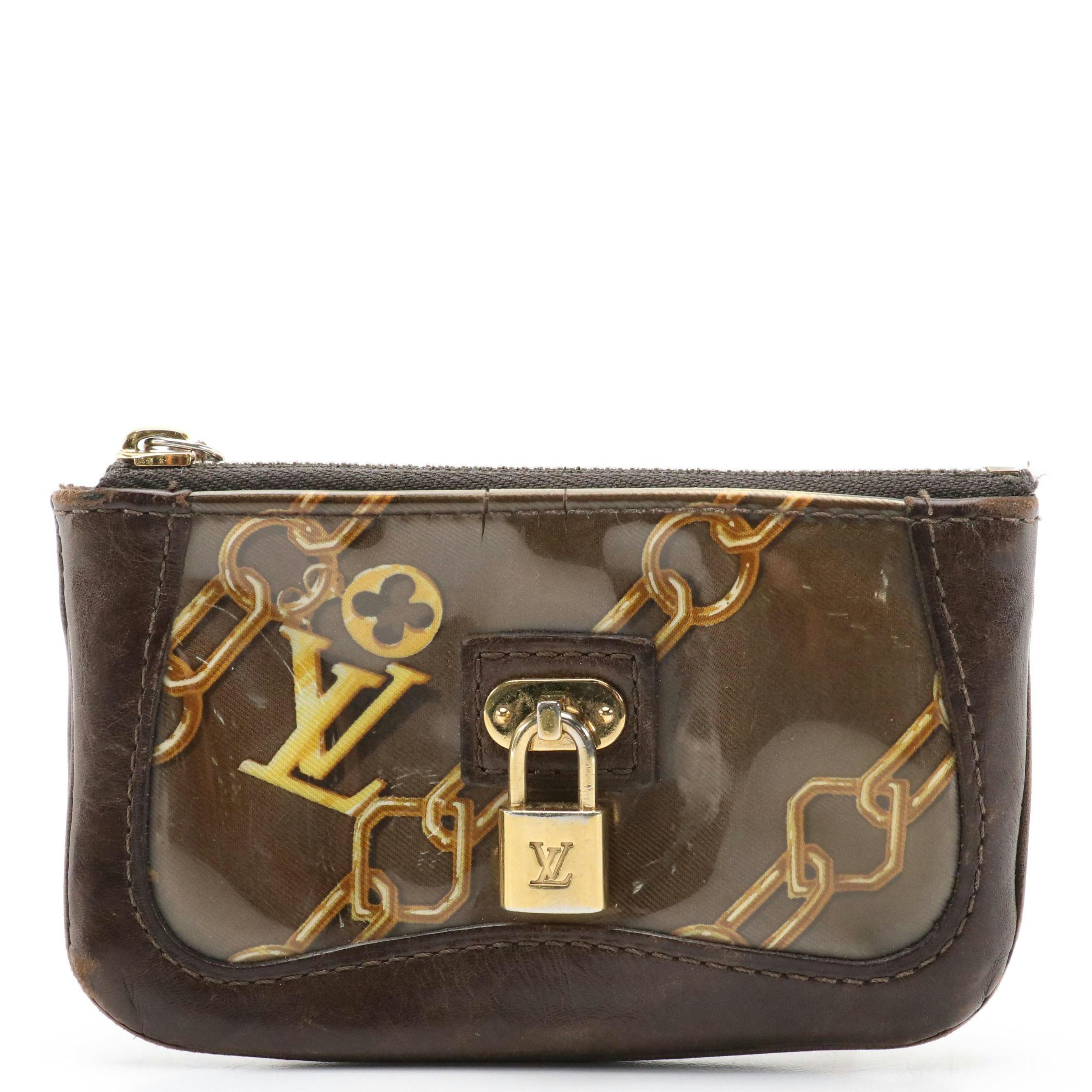 Louis Vuitton Pochette Clés in Monogram Charms Silk Twill and Leather