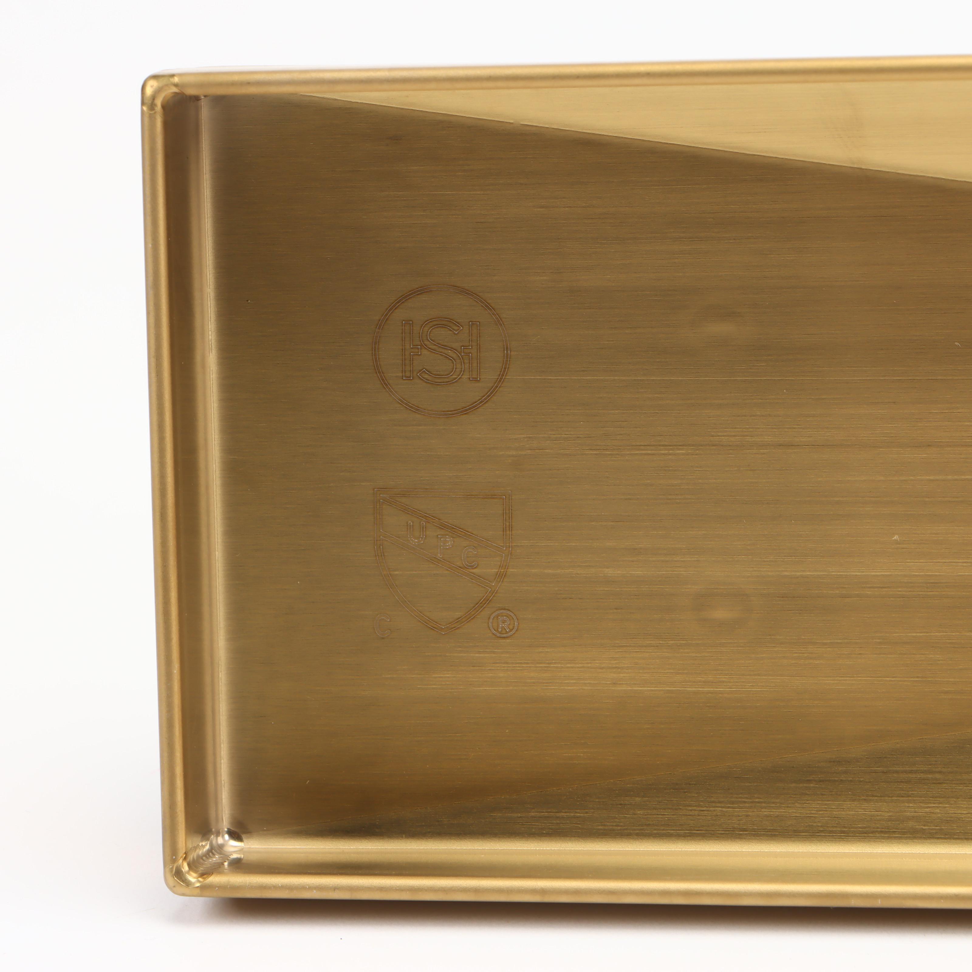 24" Linear Tile-In and Other Linear Shower Drains in Polished Brass Finish