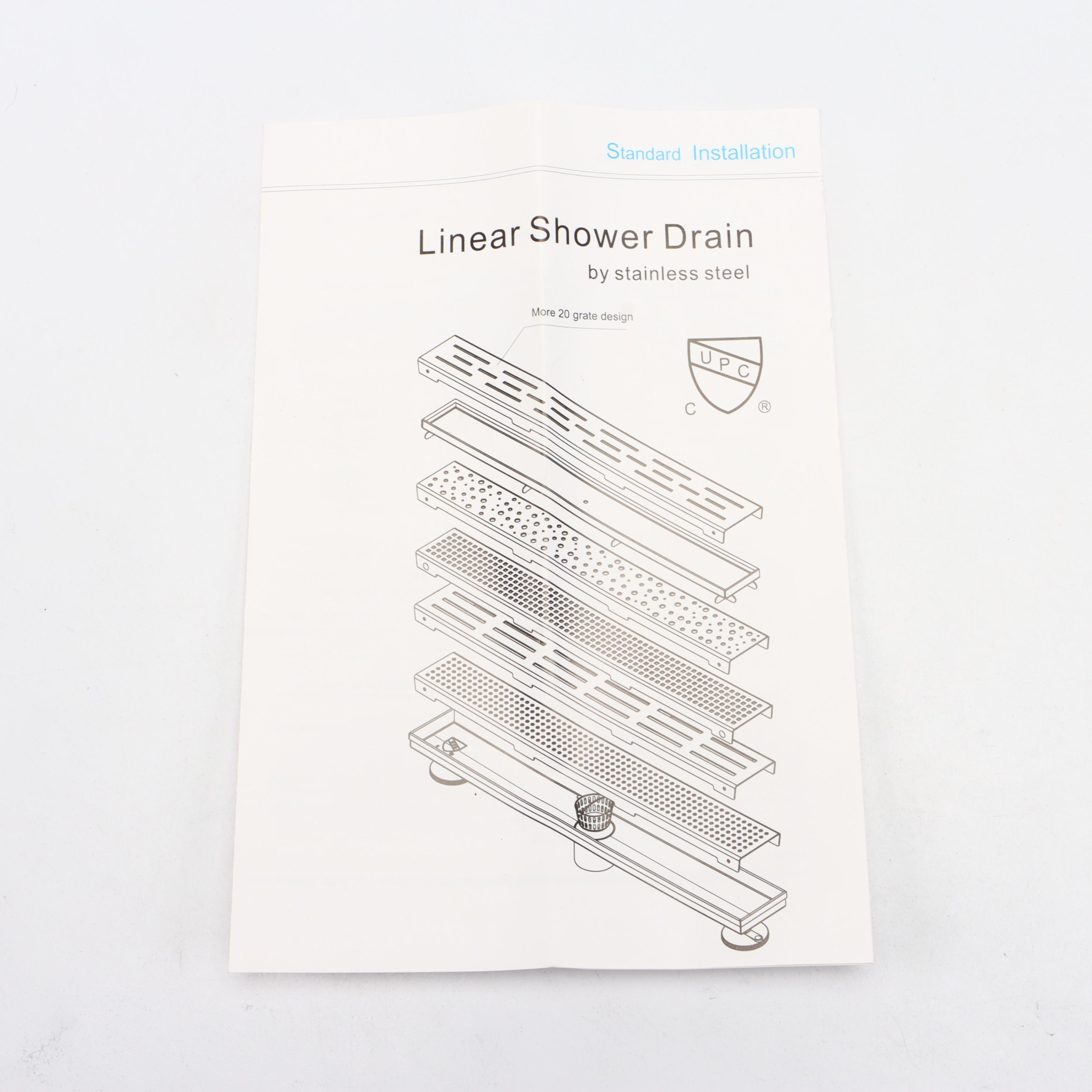 24" Linear Tile-In and Other Linear Shower Drains in Polished Brass Finish