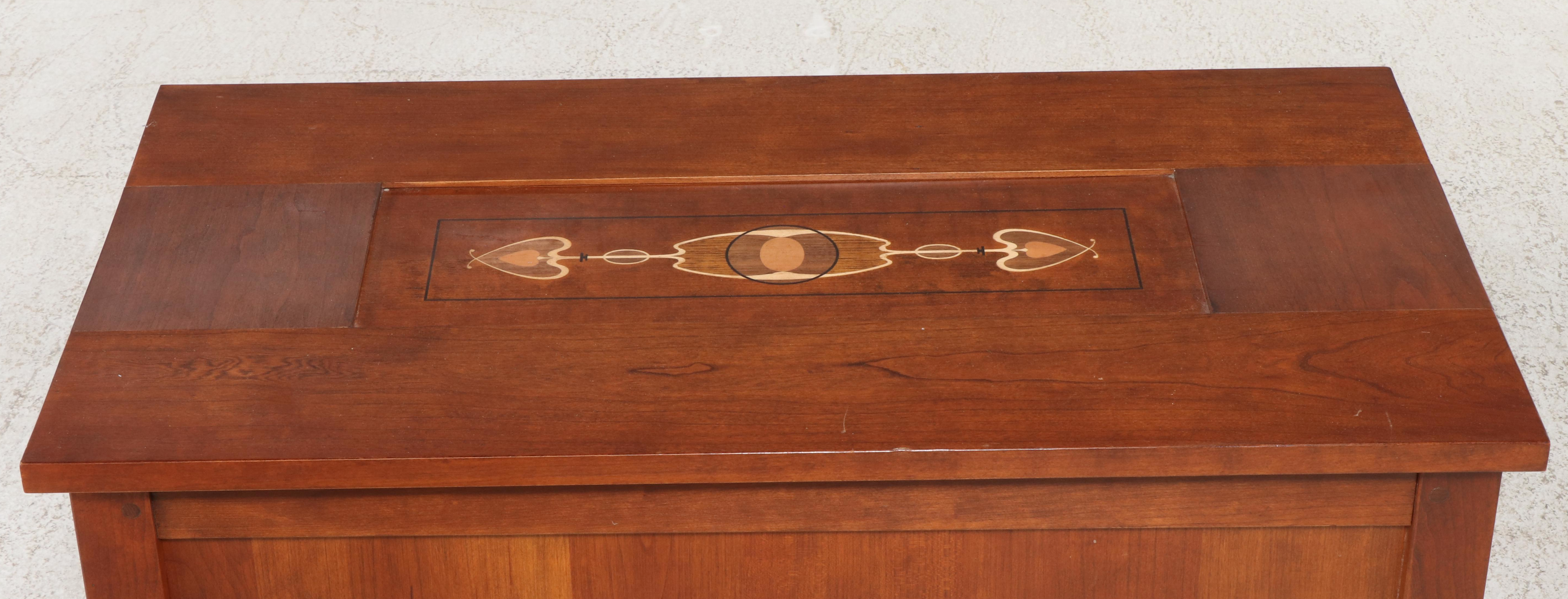 Stickley Arts & Crafts Style Cherrywood, Marquetry, and Cedar Blanket Chest