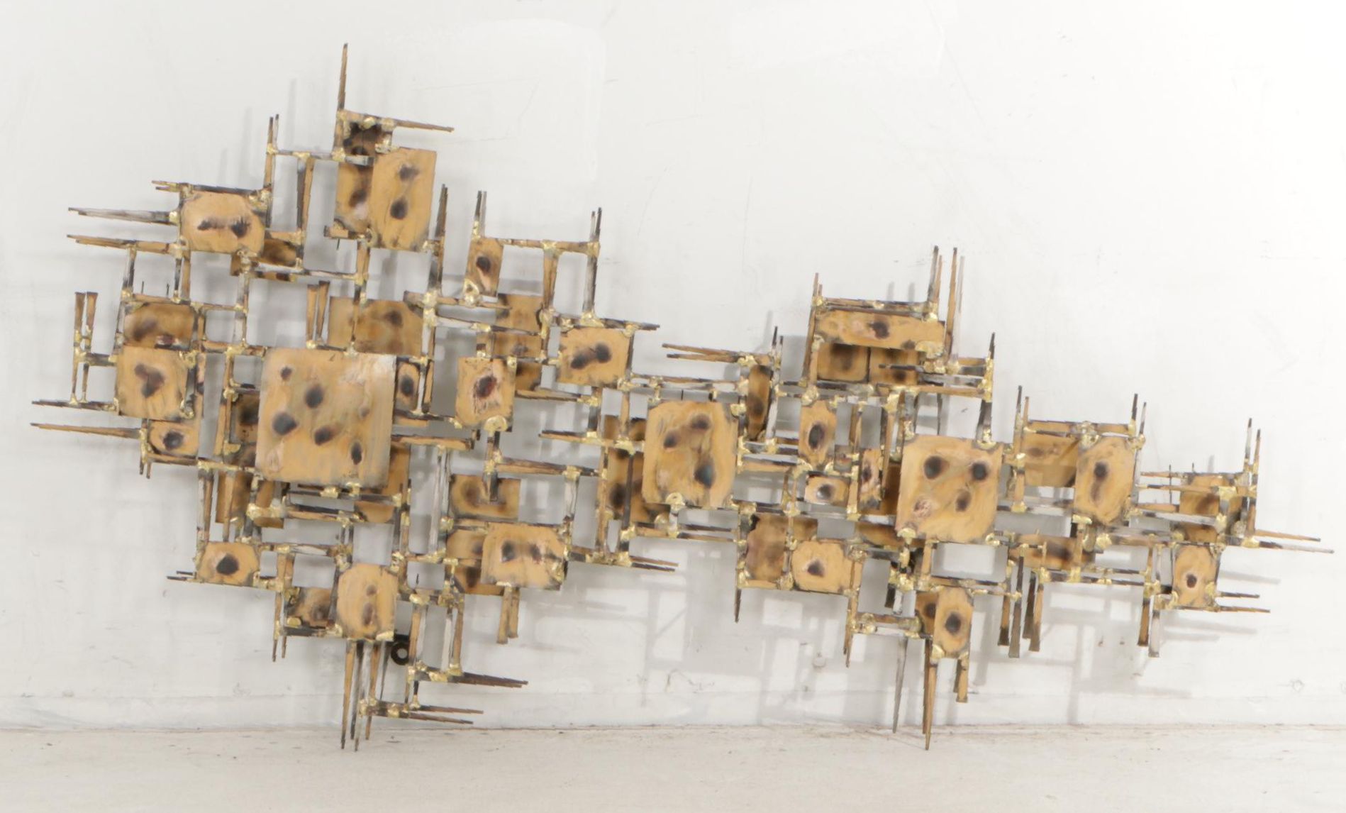 Marc Weinstein Brutalist Welded Nail and Sheet Metal Wall Sculpture