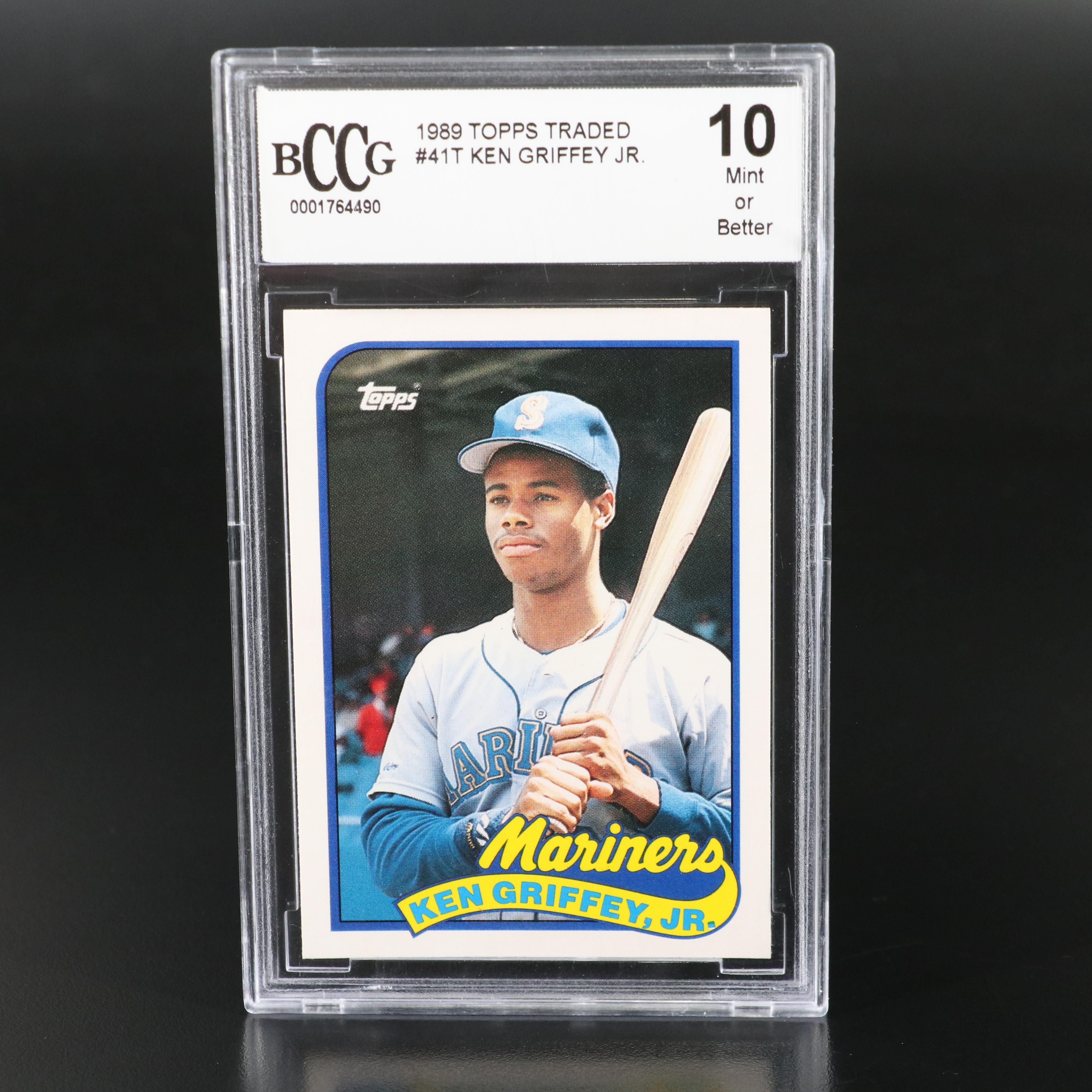 1989 Topps Traded Ken Griffey Jr. Seattle Mariners Rookie Card Graded BCCG 10