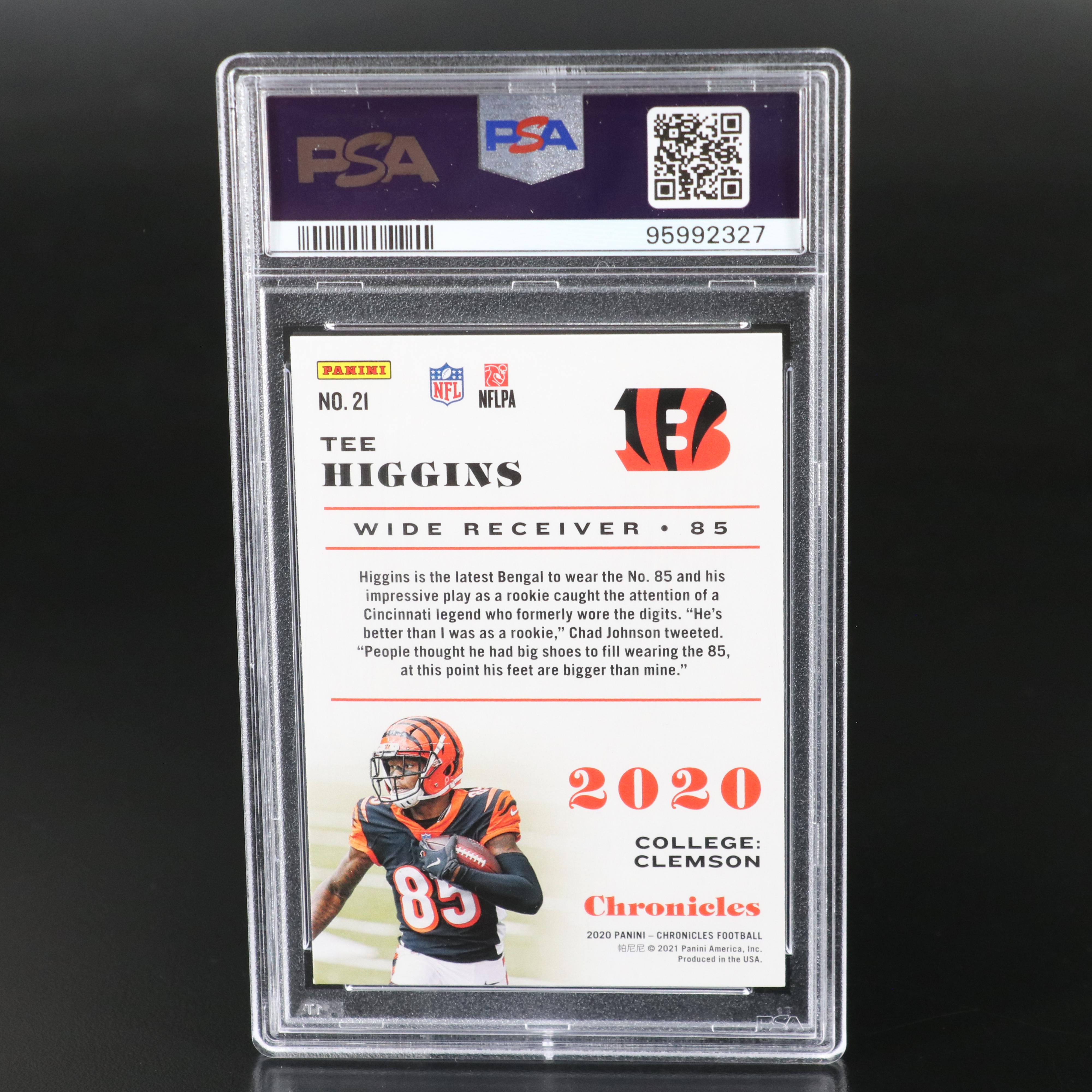 2020 Chronicles Tee Higgins Cincinnati Bengals Rookie Card Graded PSA 10