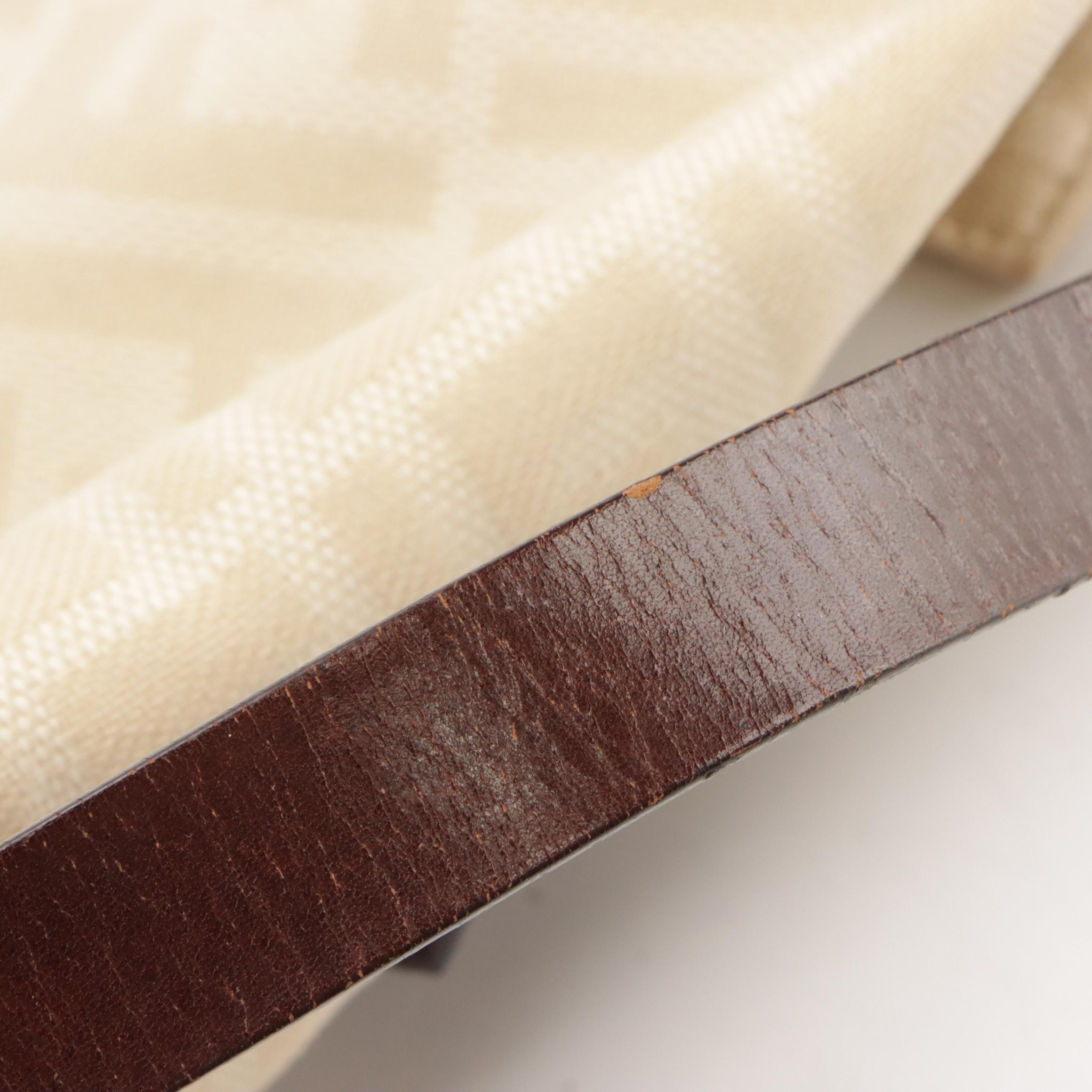 Fendi Baguette Shoulder Bag in Beige FF Zucca Canvas and Brown Leather Trim