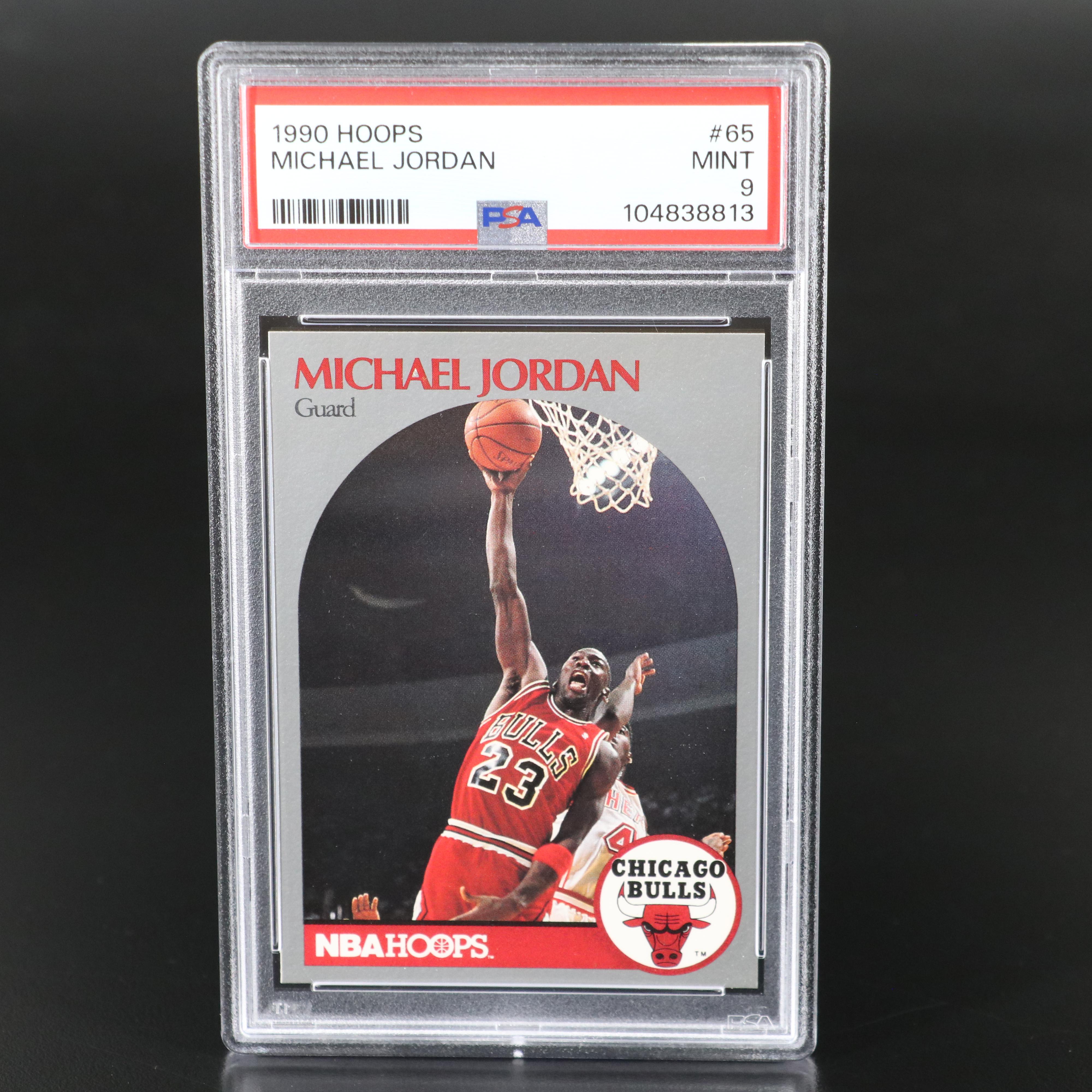 1990 NBA Hoops Michael Jordan Chicago Bulls Basketball Card Graded PSA 9