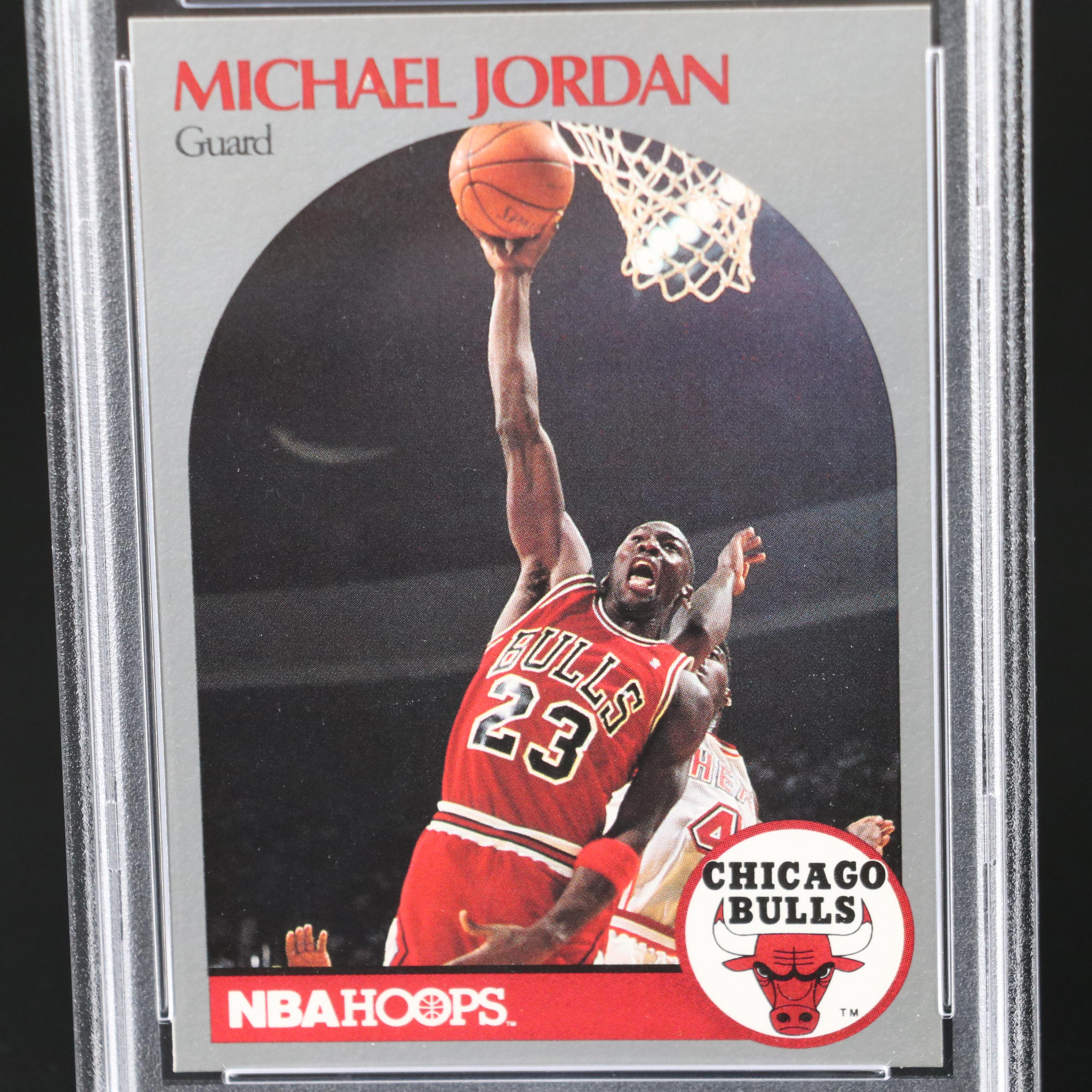 1990 NBA Hoops Michael Jordan Chicago Bulls Basketball Card Graded PSA 9
