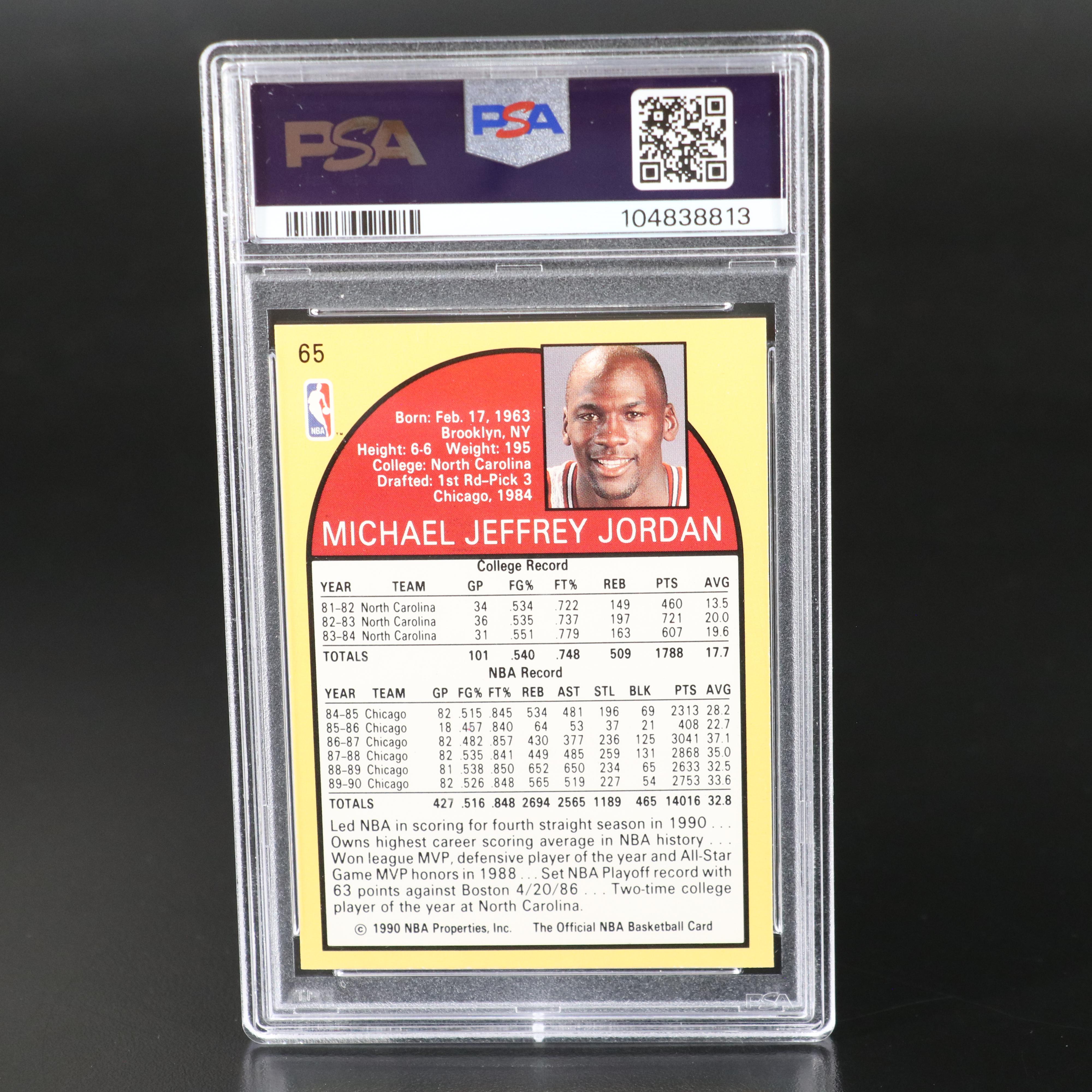 1990 NBA Hoops Michael Jordan Chicago Bulls Basketball Card Graded PSA 9