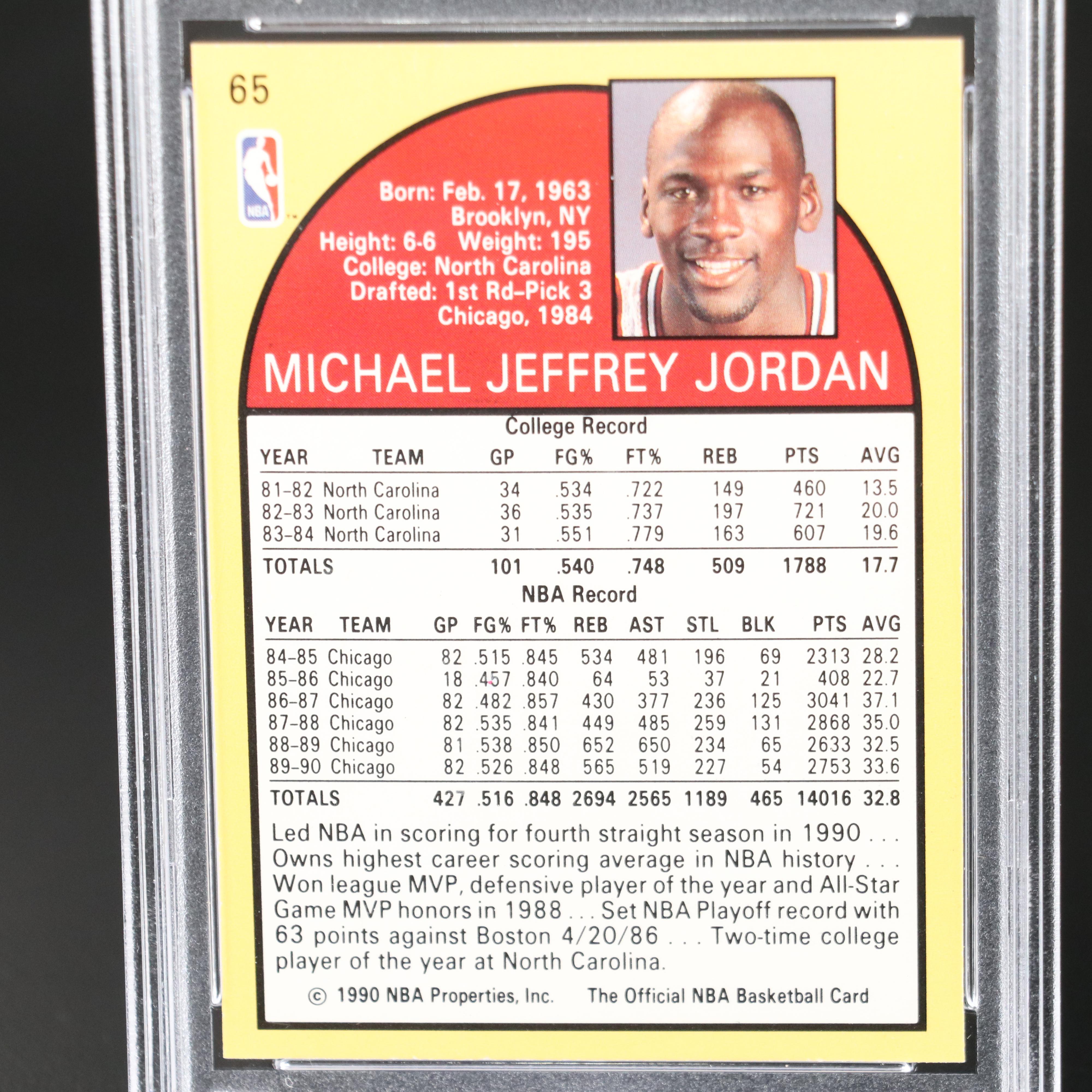1990 NBA Hoops Michael Jordan Chicago Bulls Basketball Card Graded PSA 9