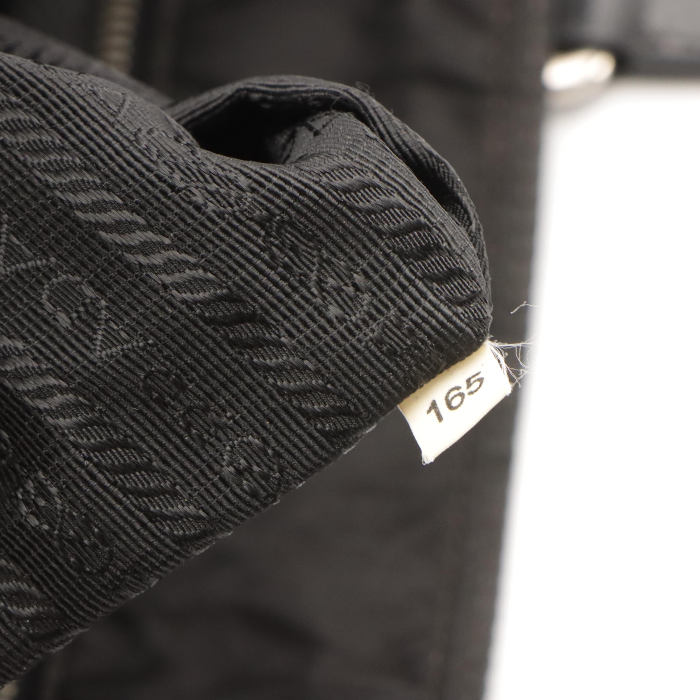 Prada Front Pocket Shopping Zip Tote in Black Tessuto Nylon & Saffiano Leather