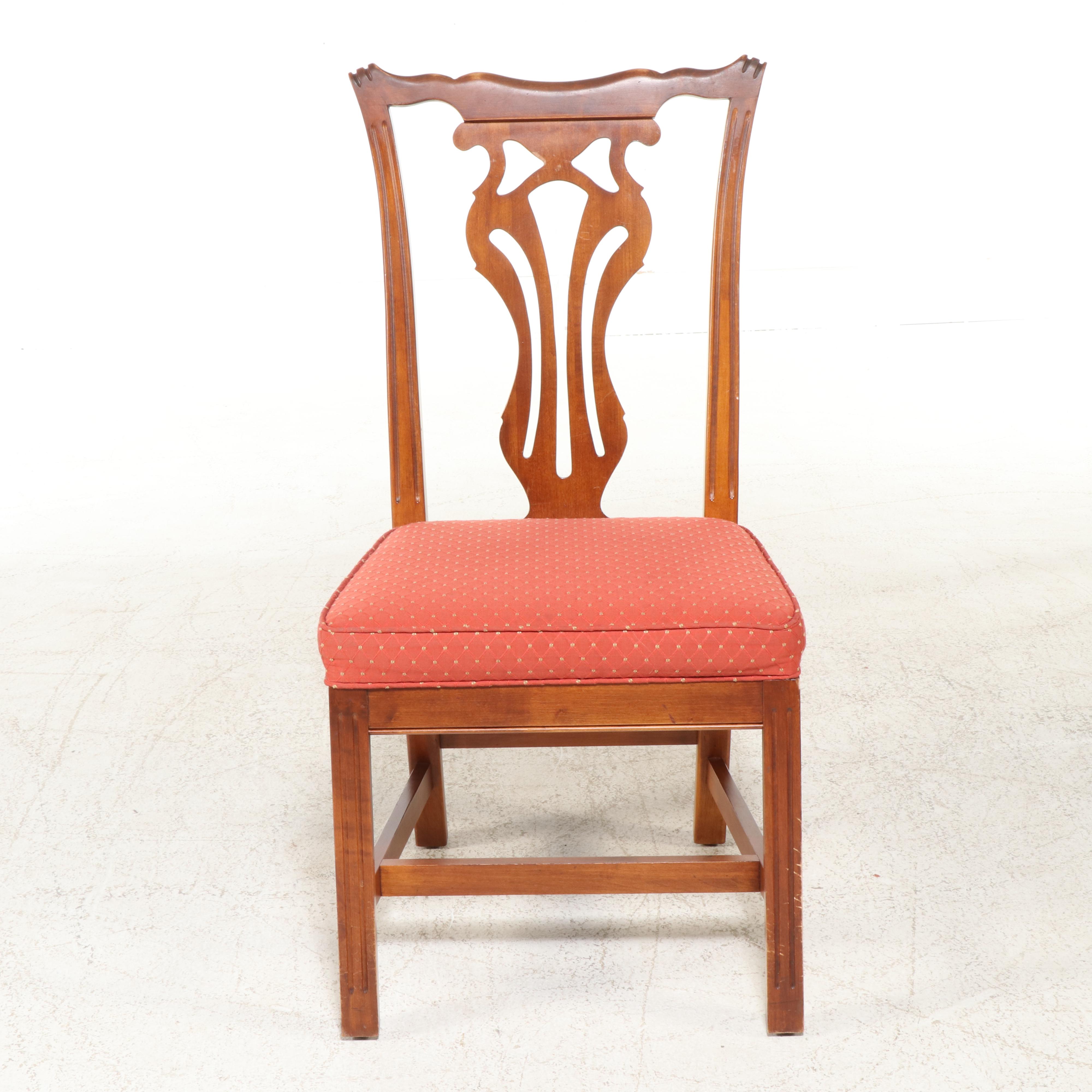 Set of Six Knob Creek Chippendale Style Carved Wood Dining Chairs, Late 20th C.