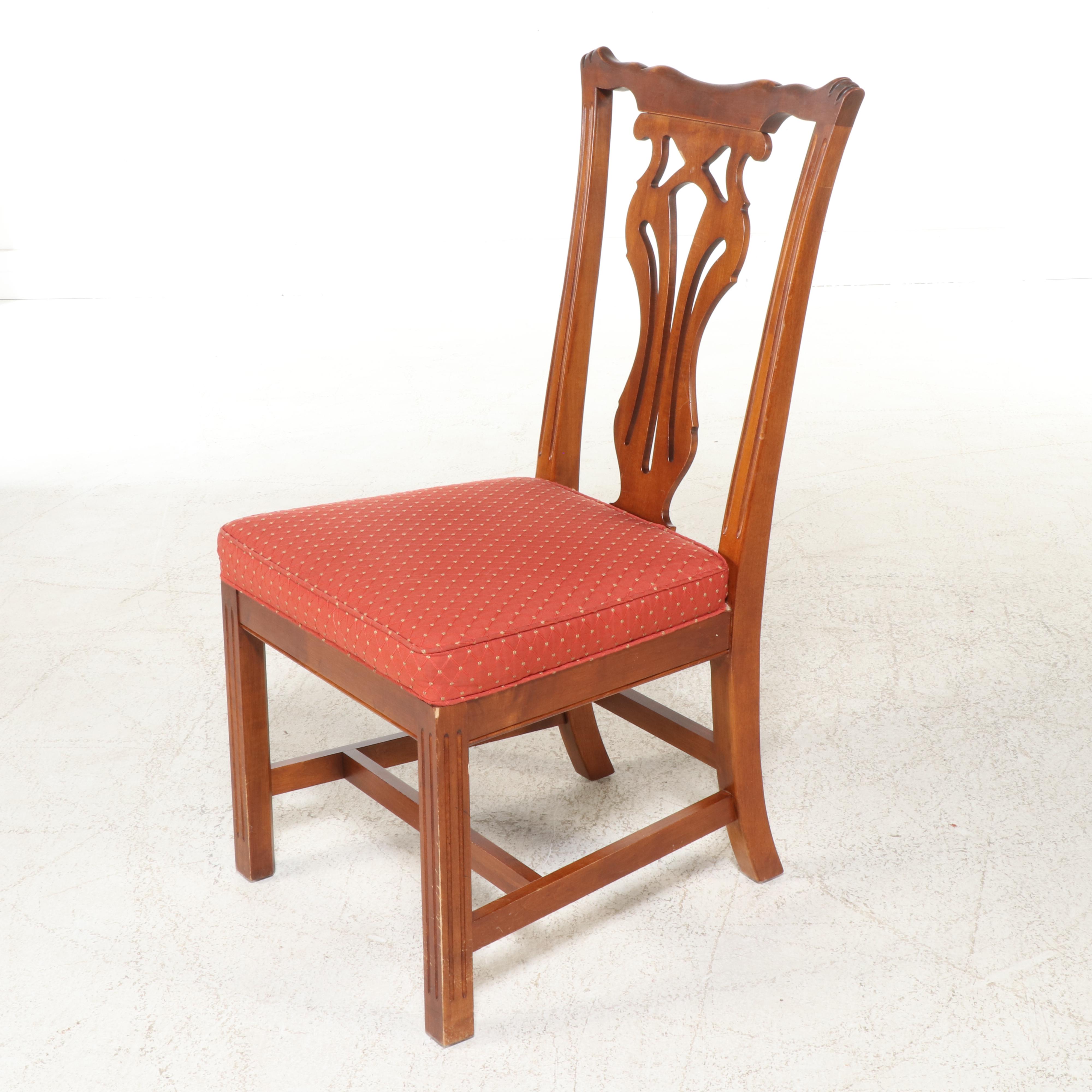 Set of Six Knob Creek Chippendale Style Carved Wood Dining Chairs, Late 20th C.