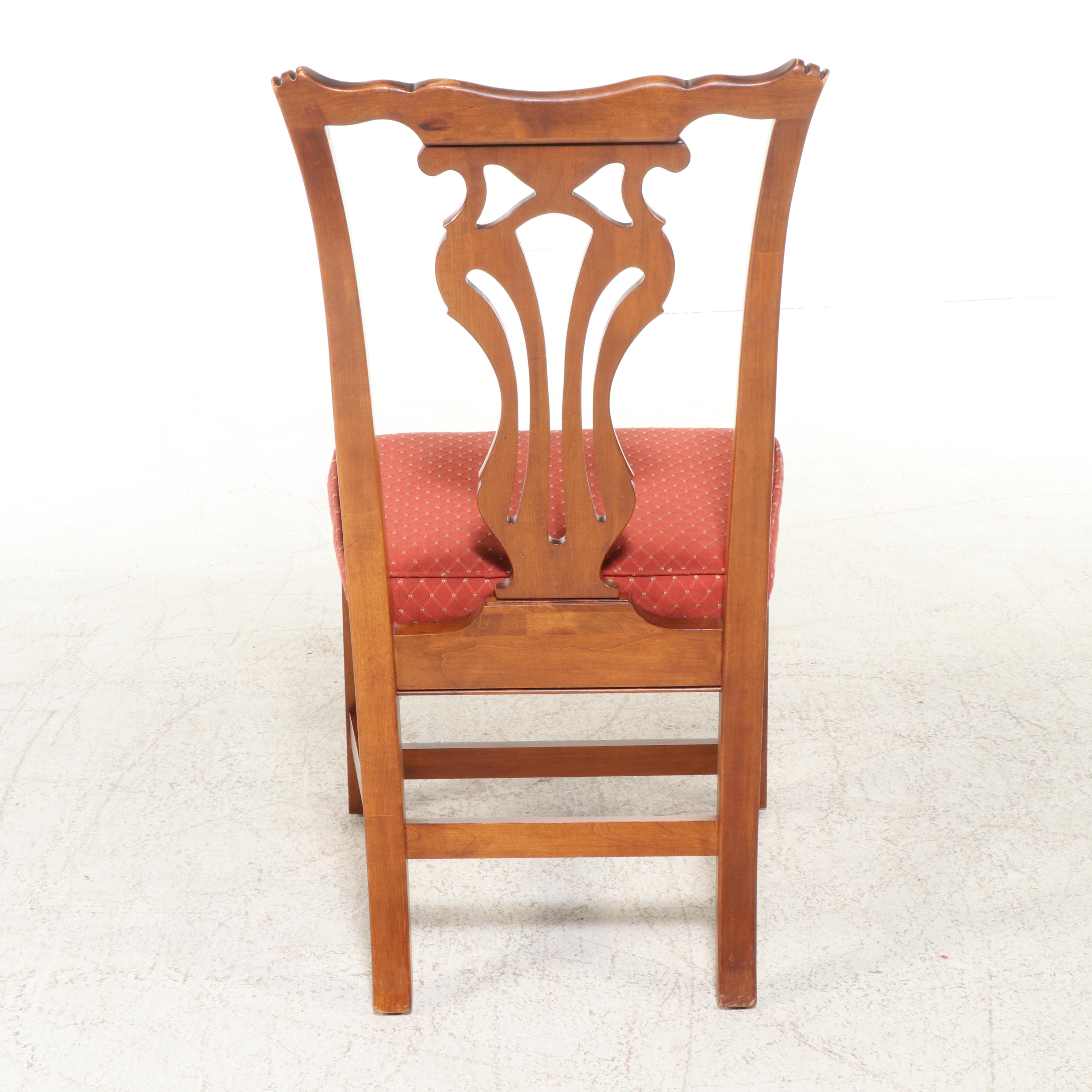 Set of Six Knob Creek Chippendale Style Carved Wood Dining Chairs, Late 20th C.