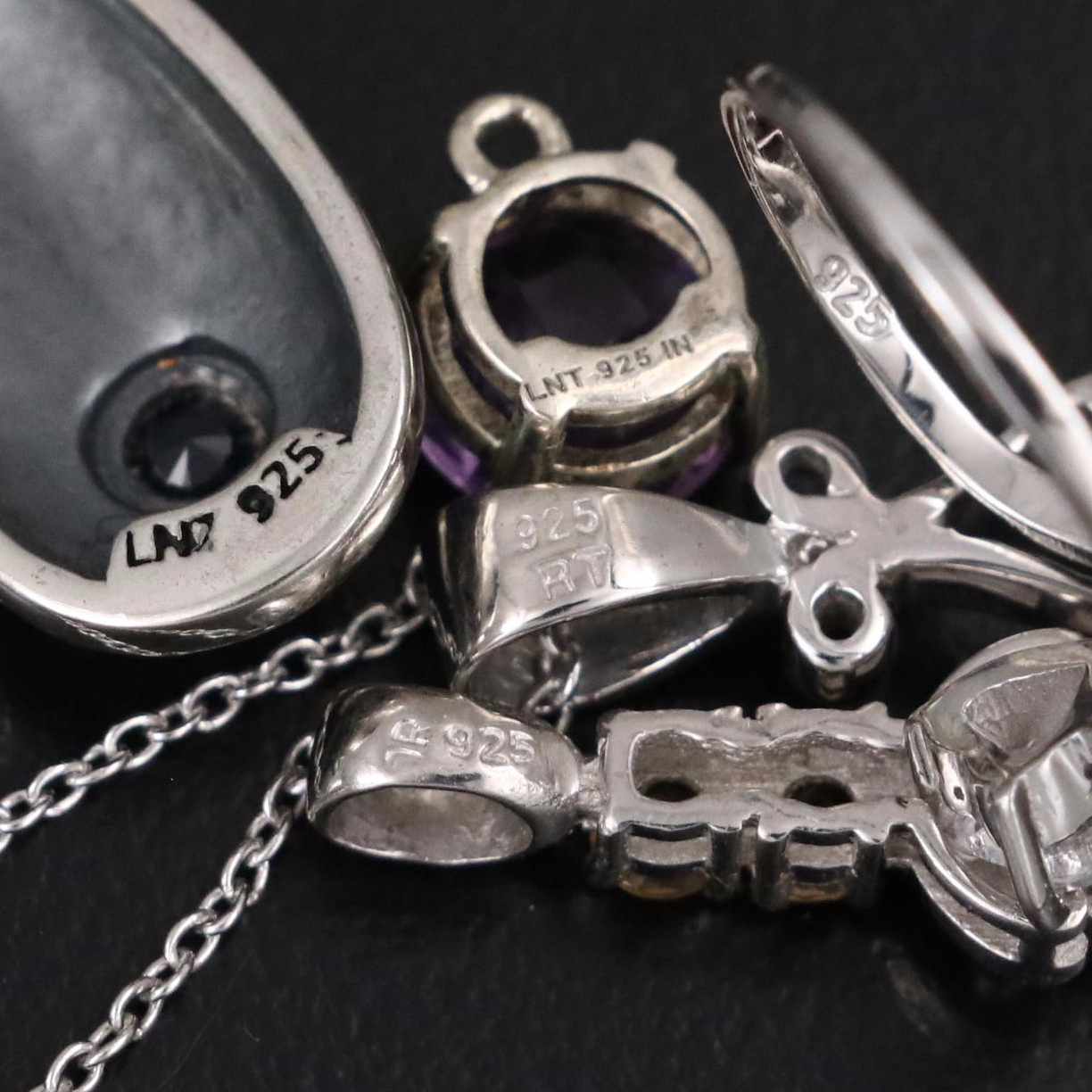 14 Assorted Sterling Silver Rings, Necklaces, Earrings, and Pendants