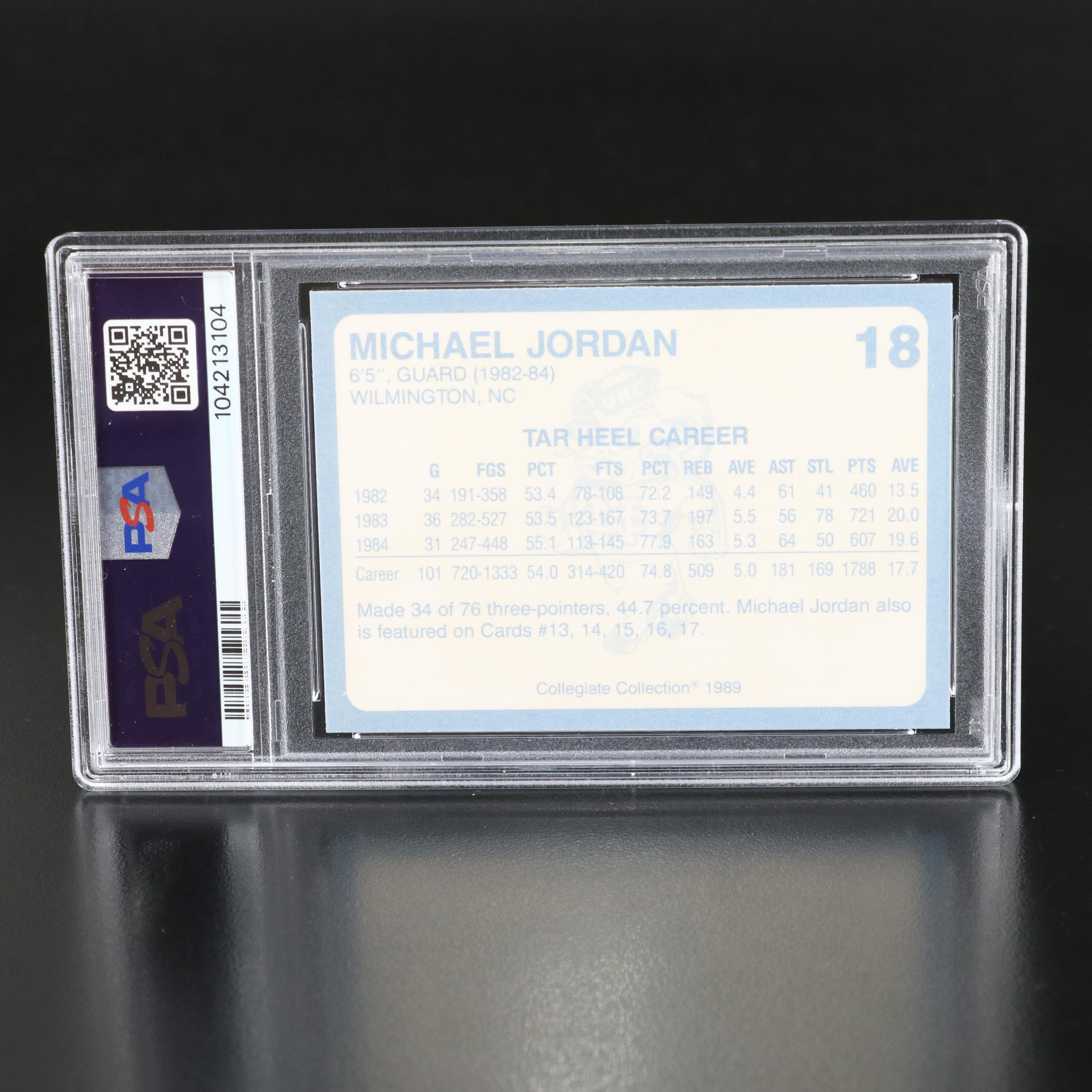 1989 Collegiate Collection Michael Jordan Basketball Card Graded PSA 9