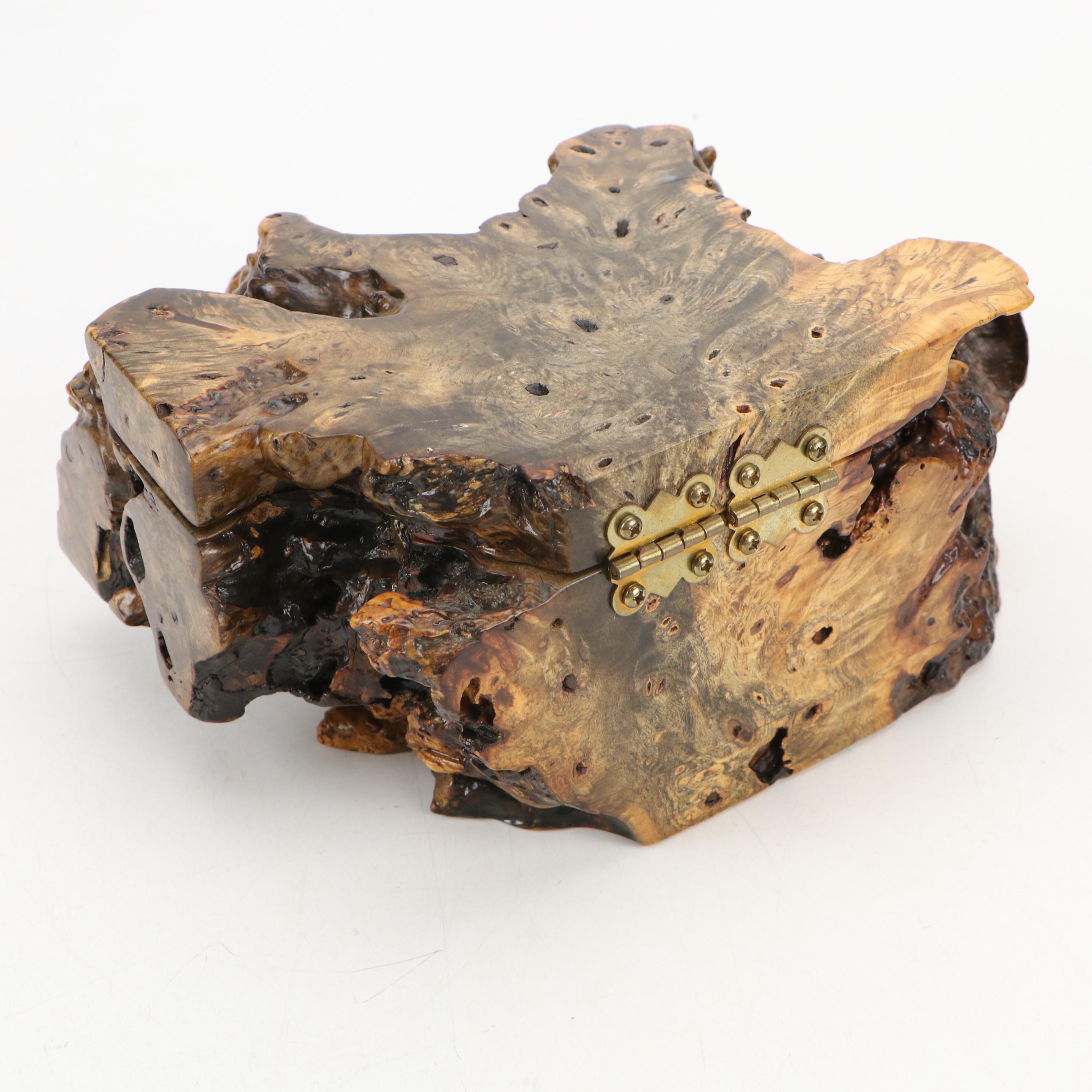 Thomas K. Dillard Live Edge Buckeye Burl Wood Jewelry Box, 1999