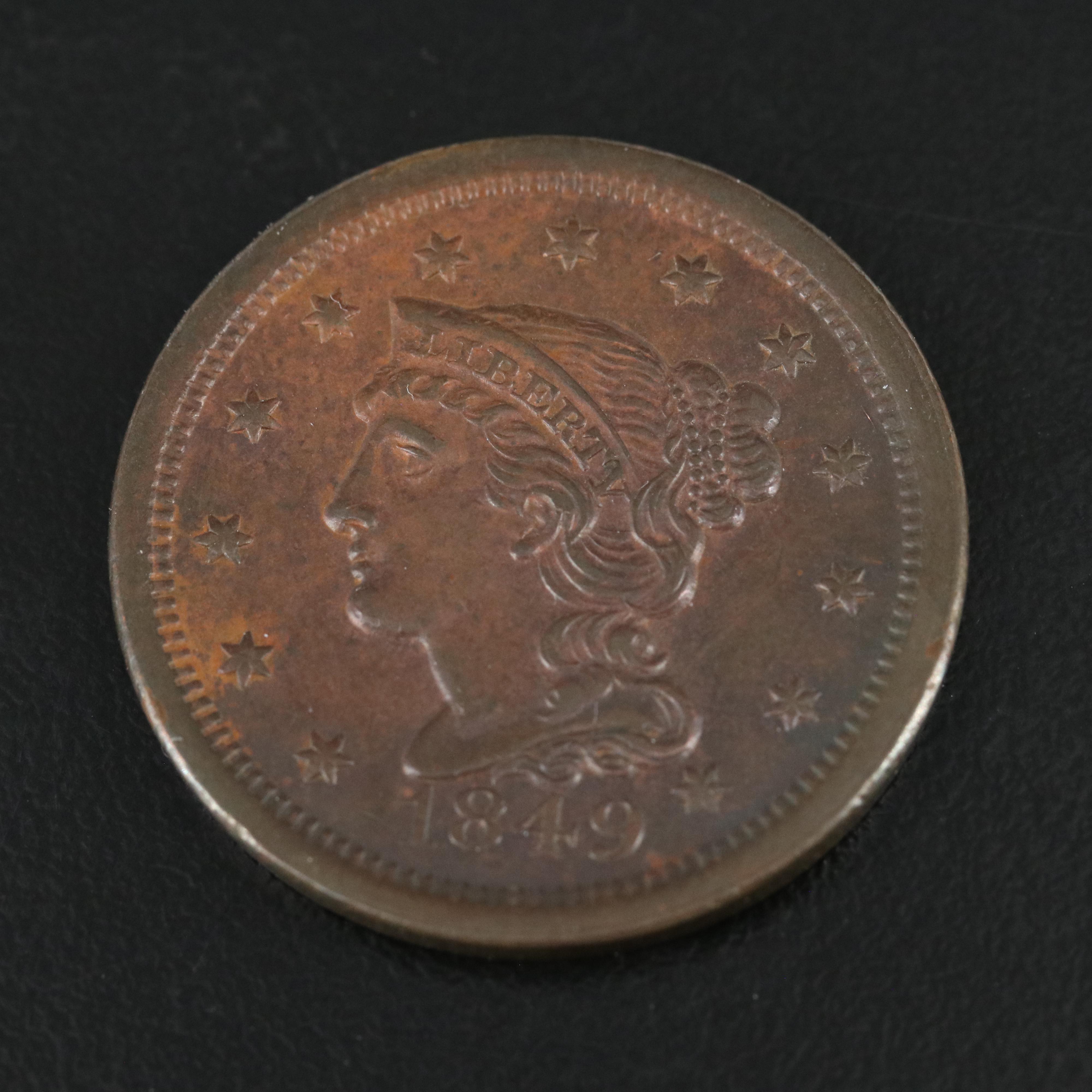 1849 Braided Hair Large Cent