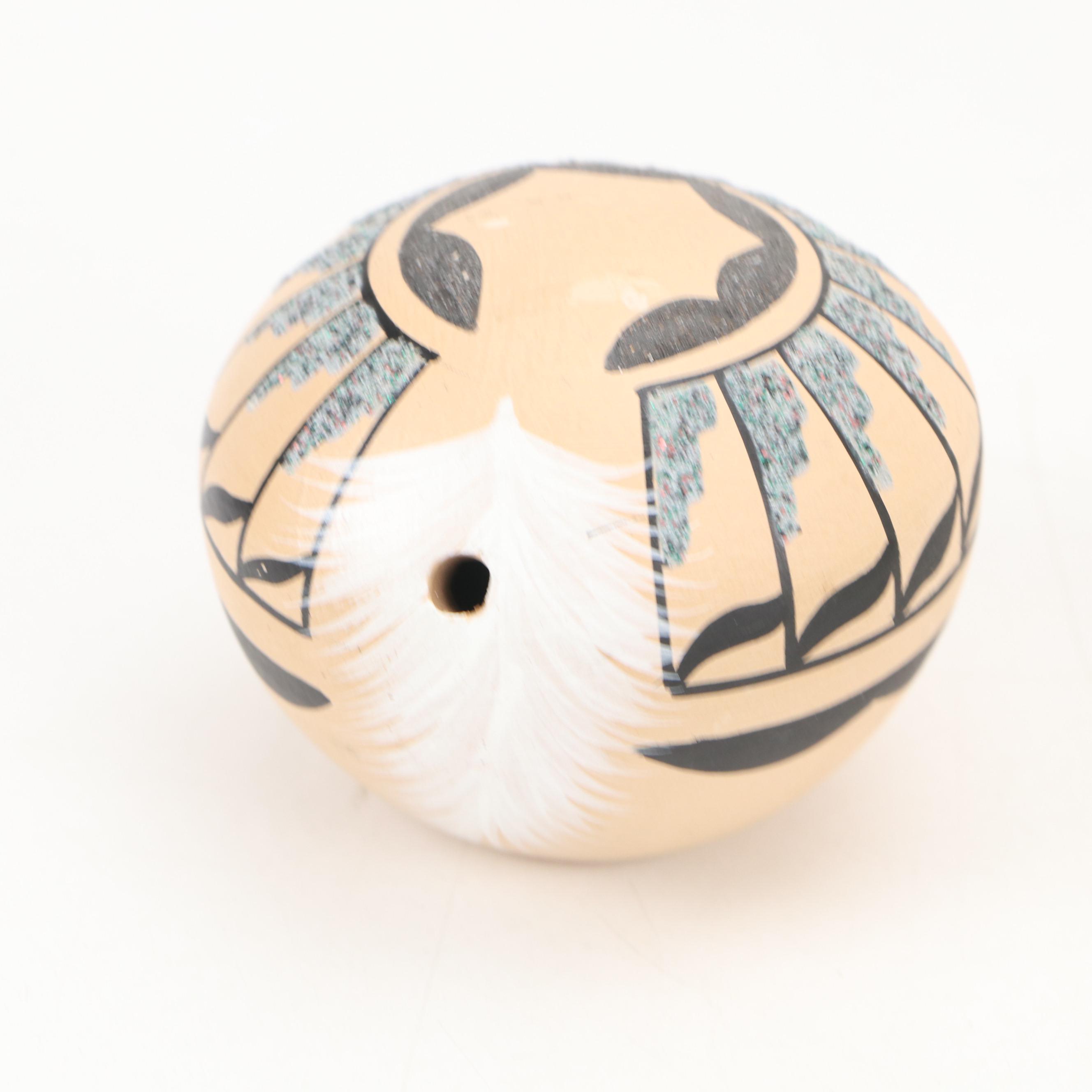 Wool Llama with Metal Mule and Chinana Jemez Pueblo Seed Pot