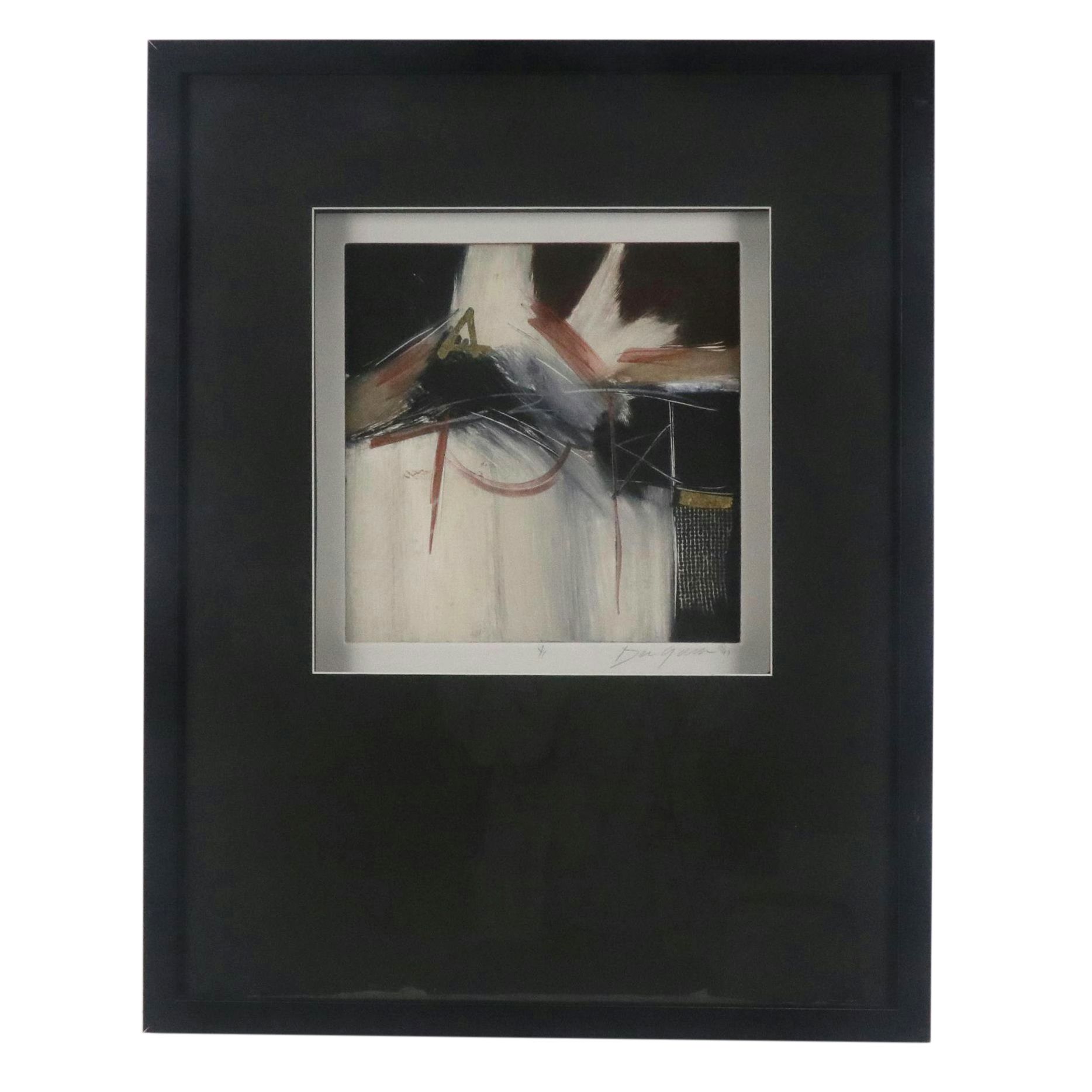 Ann DerGara Abstract Expressionist Style Monotypes, 1991 and 1997