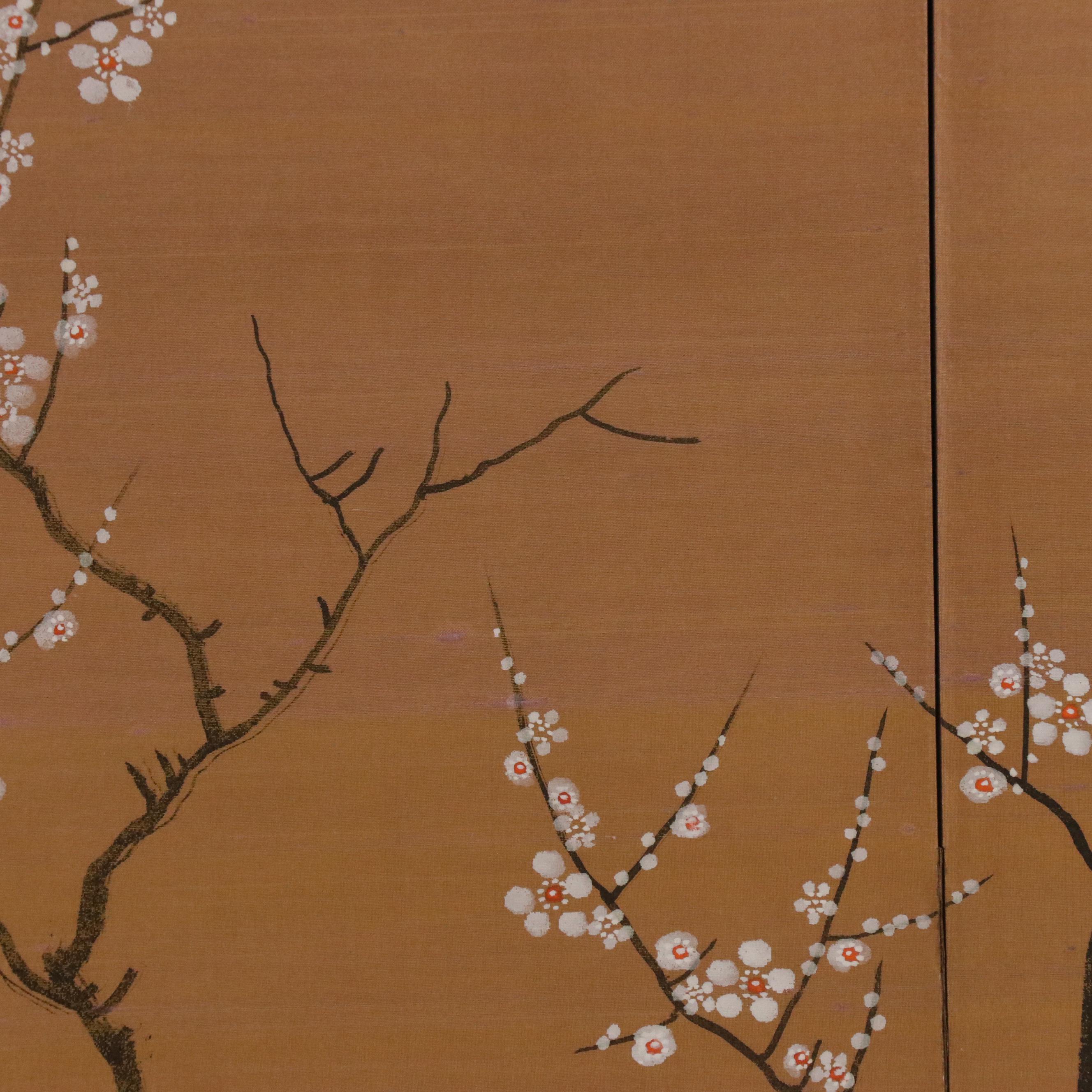 Japanese Wall Hanging Folding Screen of Cherry Blossom Tree