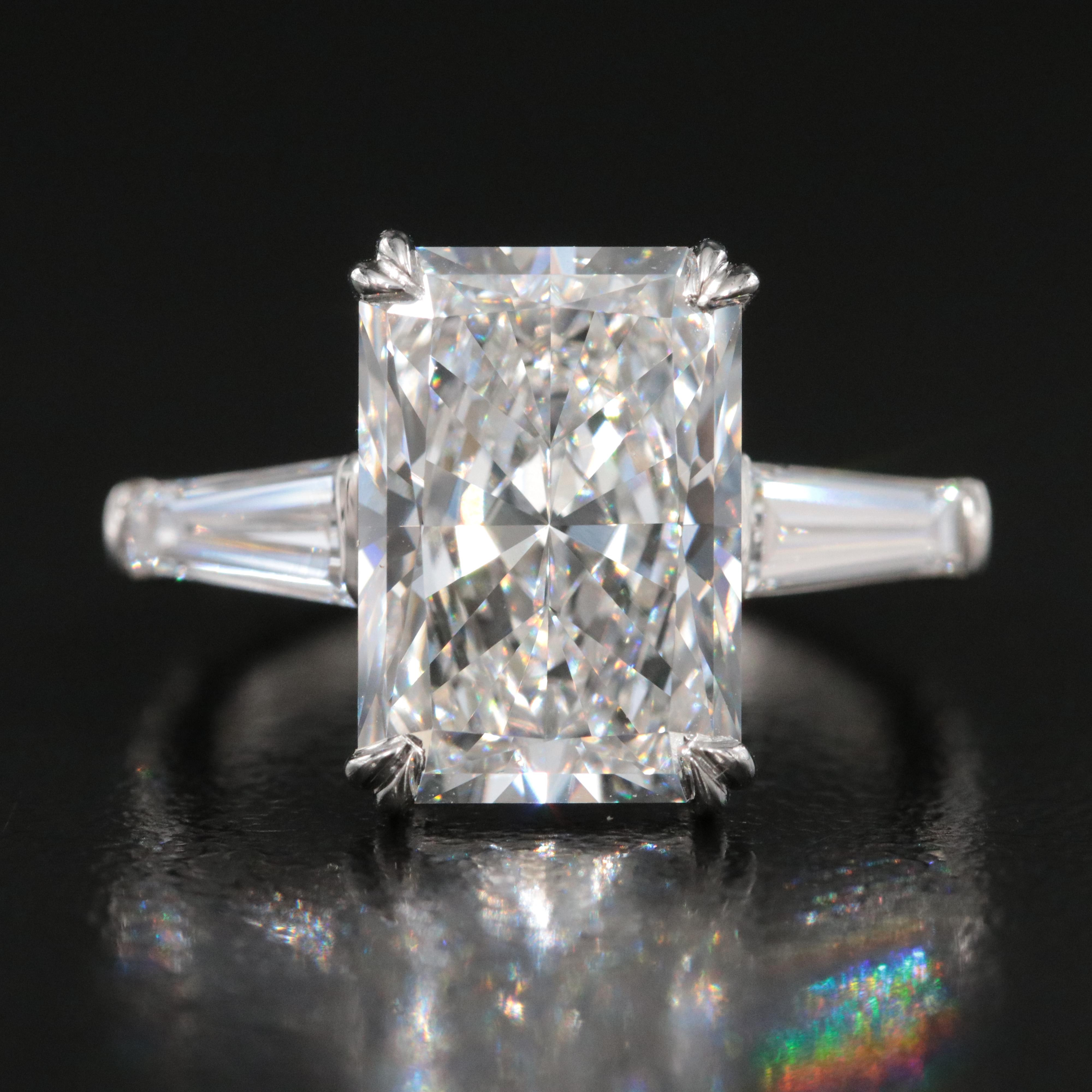 Platinum 6.90 CTW Lab Grown Diamond Ring with IGI Report