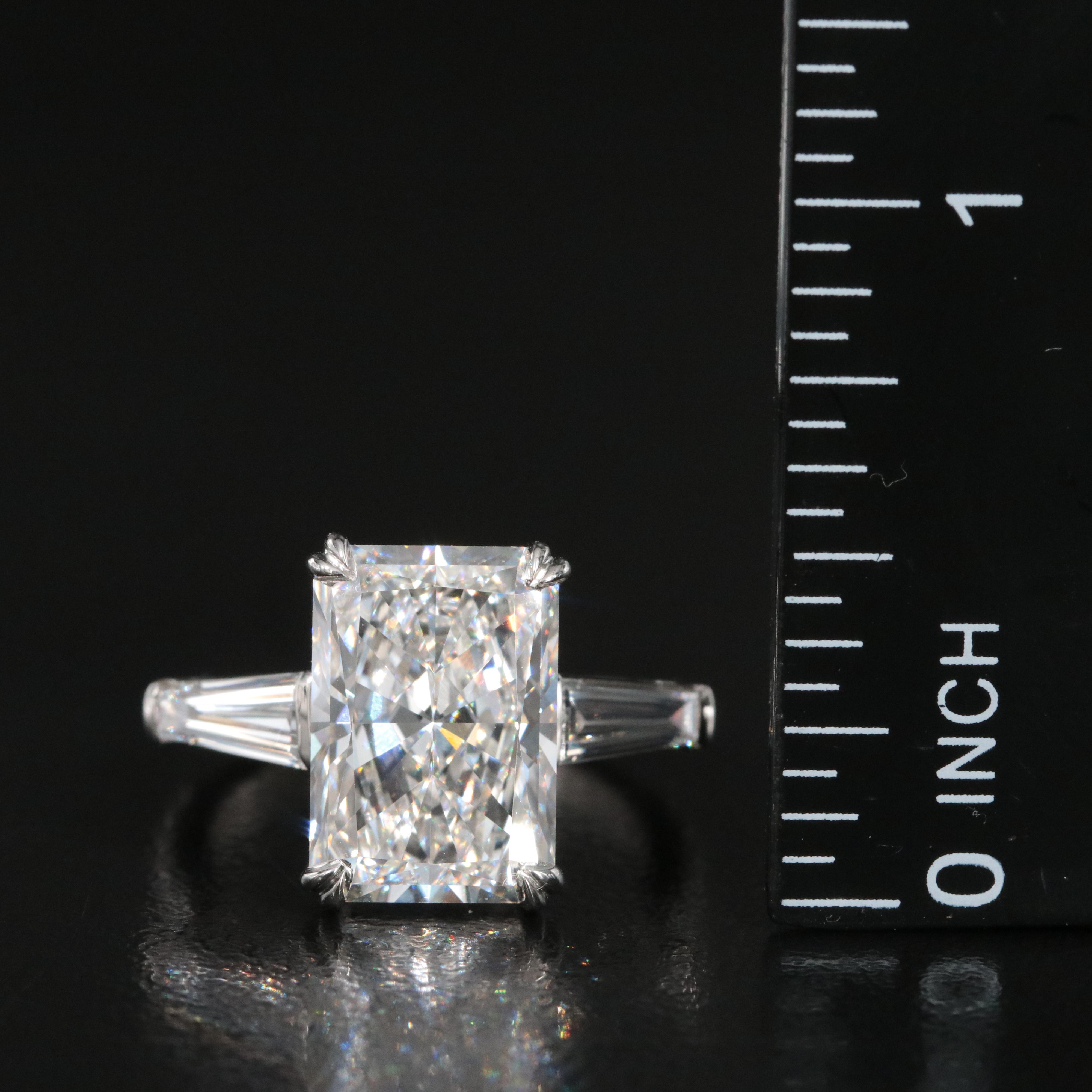 Platinum 6.90 CTW Lab Grown Diamond Ring with IGI Report