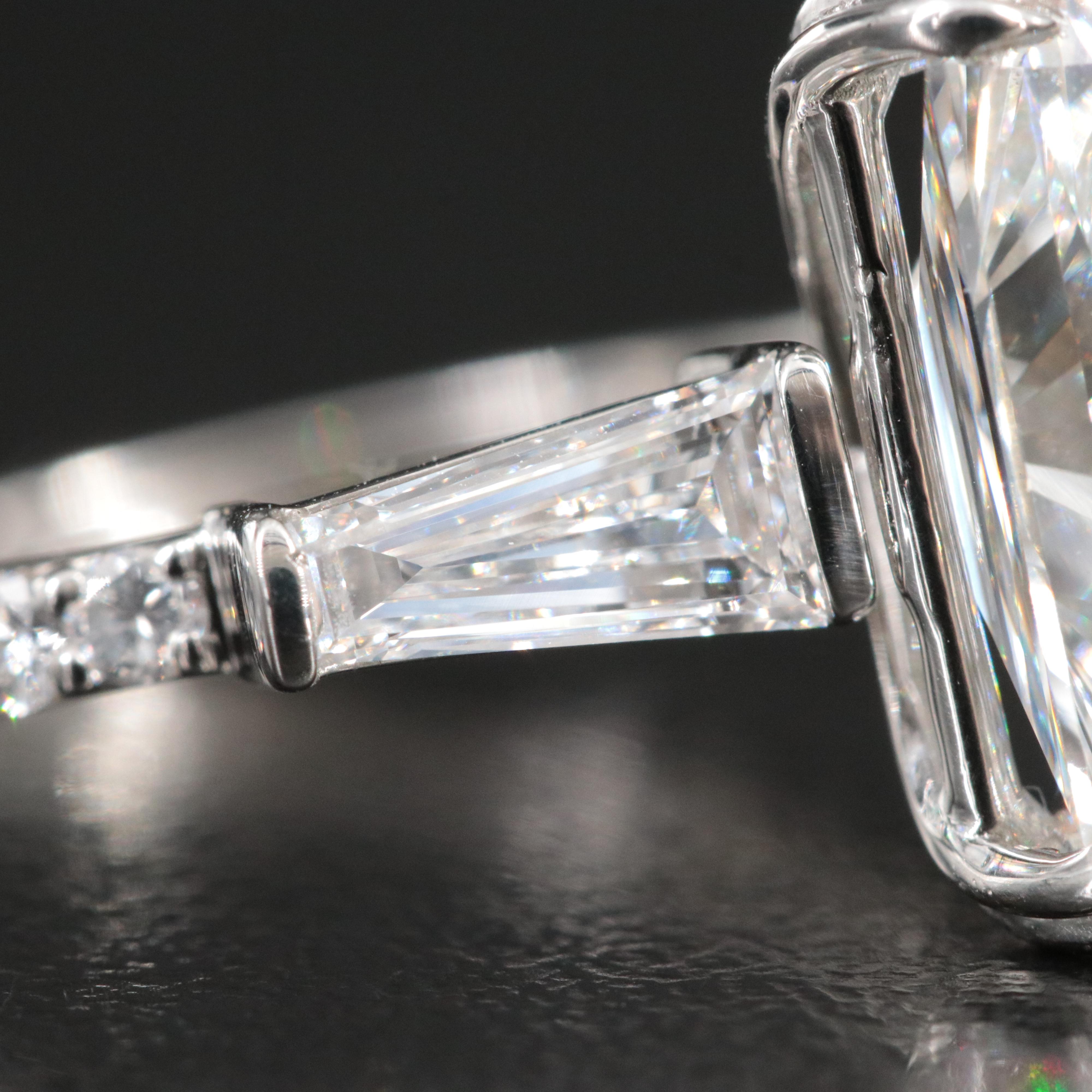 Platinum 6.90 CTW Lab Grown Diamond Ring with IGI Report