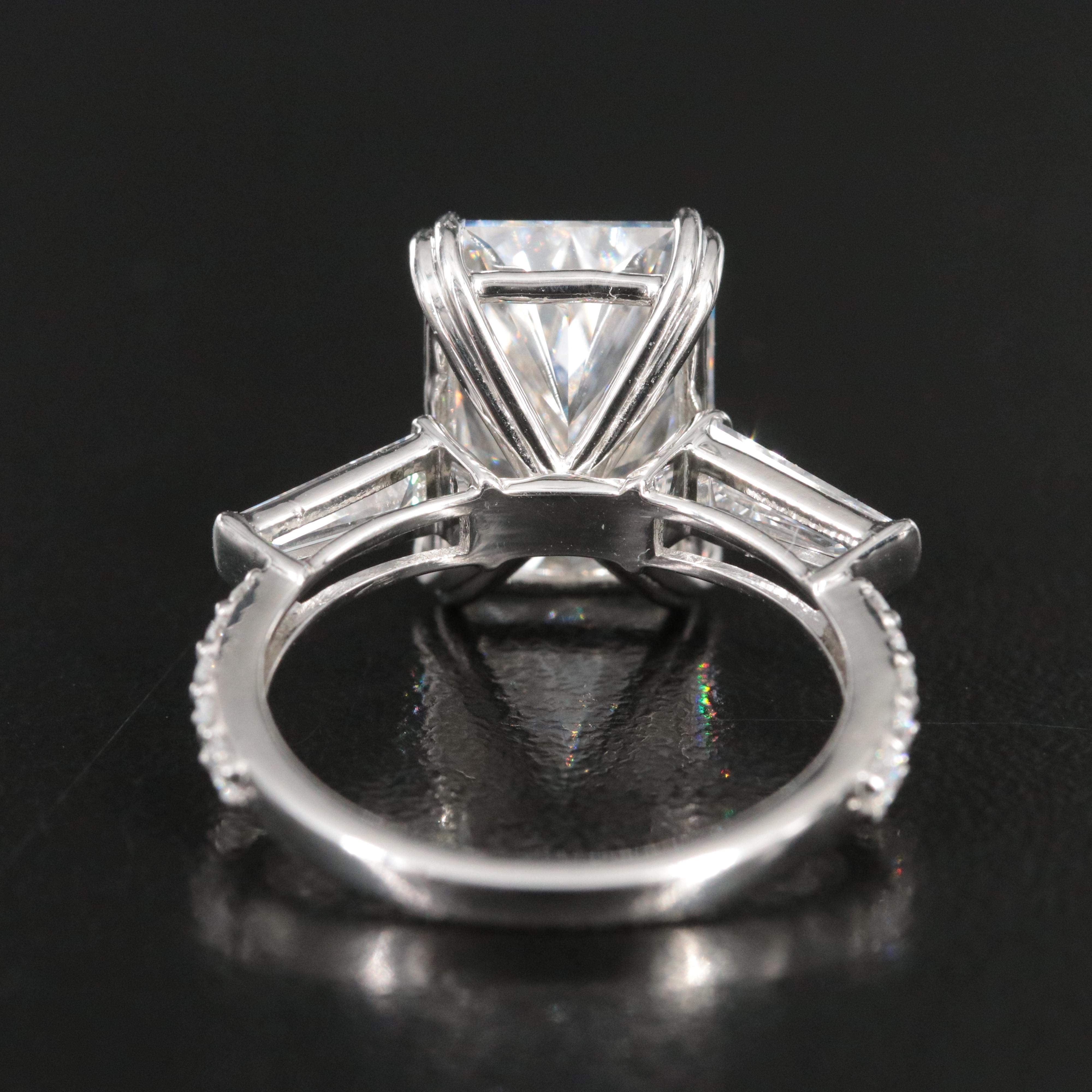 Platinum 6.90 CTW Lab Grown Diamond Ring with IGI Report