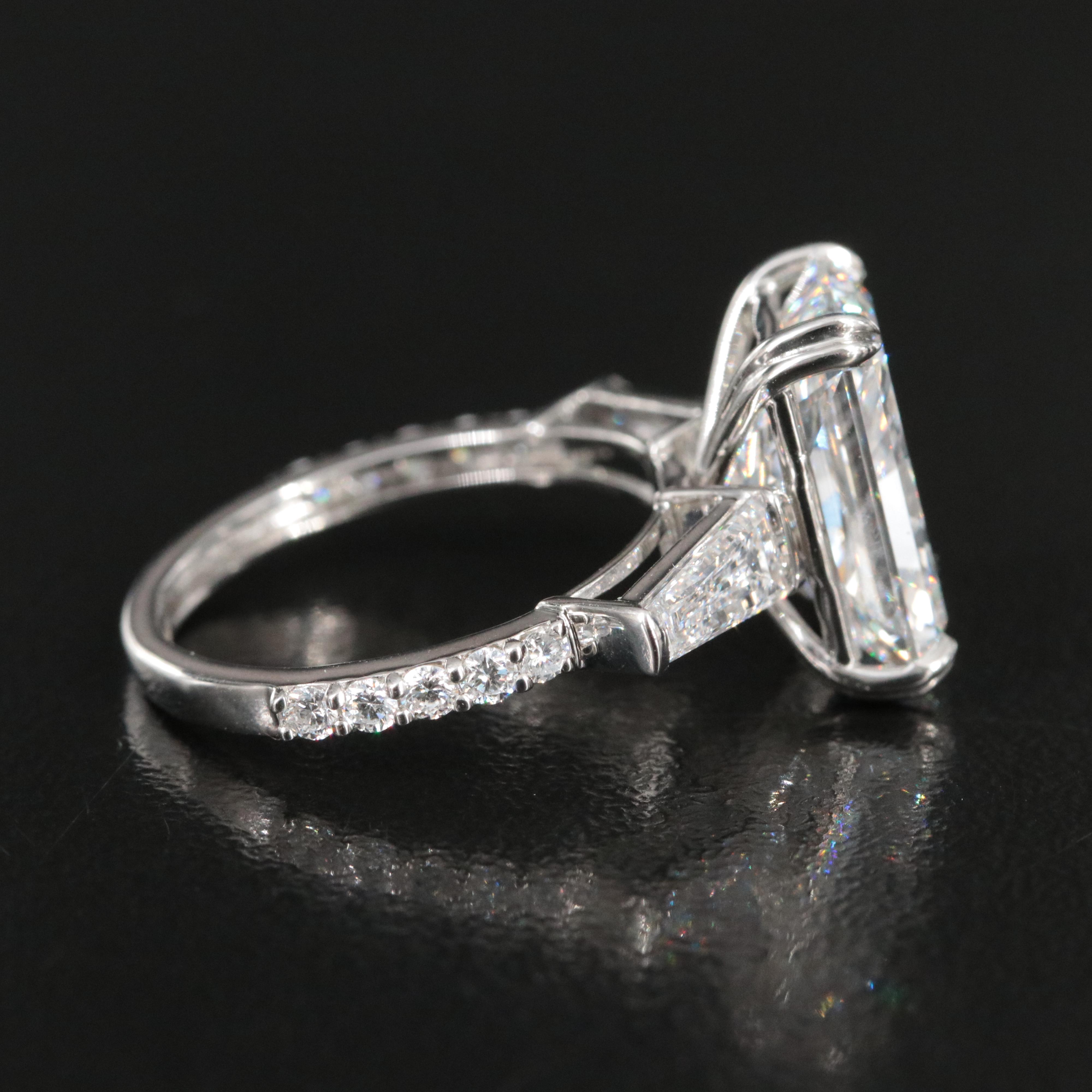 Platinum 6.90 CTW Lab Grown Diamond Ring with IGI Report