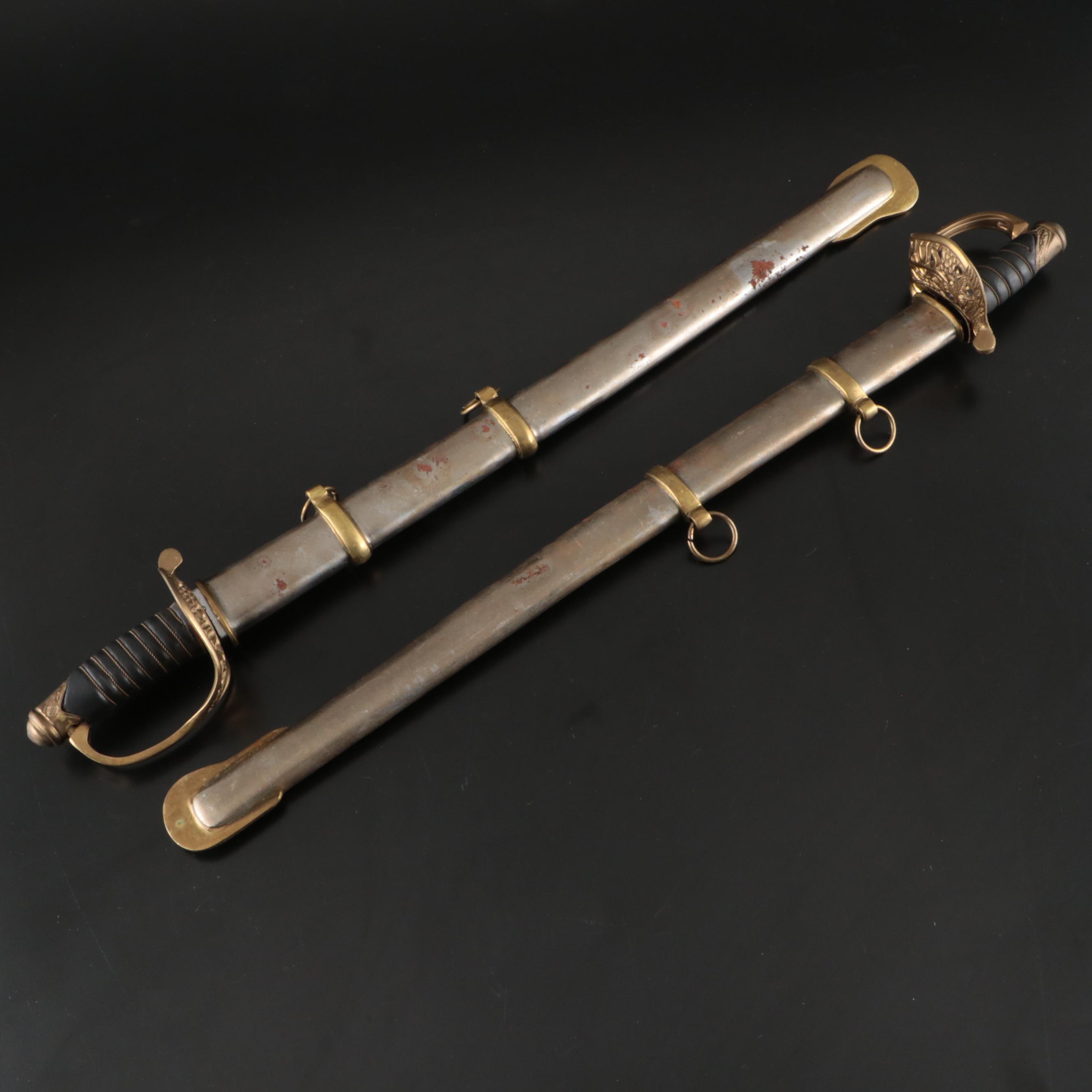 Union Staff Officer Reproduction Carbon Steel Short Swords with Steel Scabbards