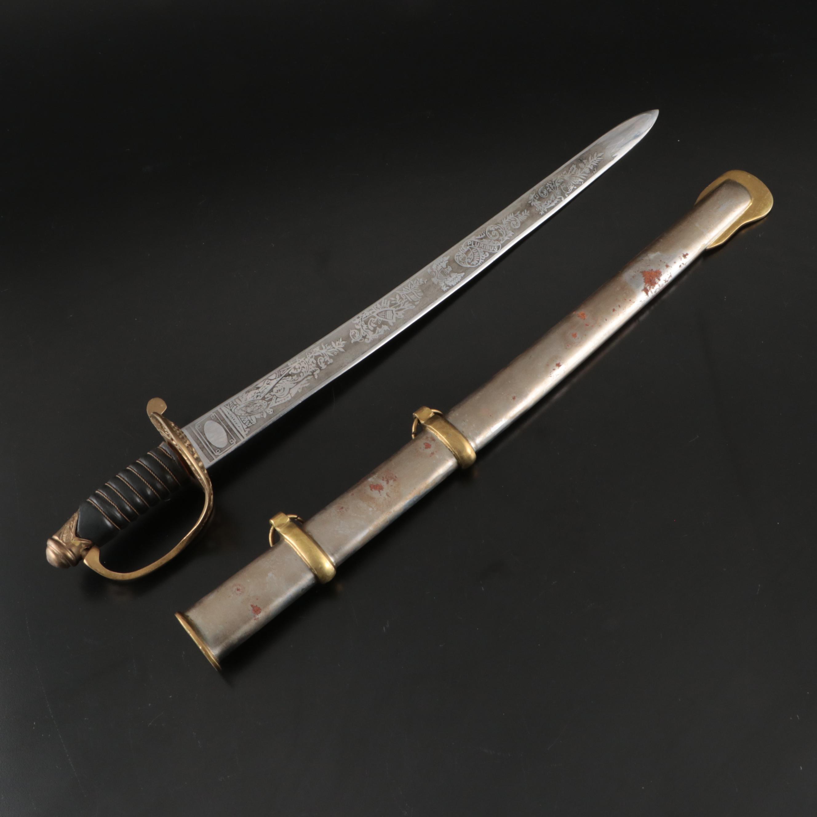 Union Staff Officer Reproduction Carbon Steel Short Swords with Steel Scabbards