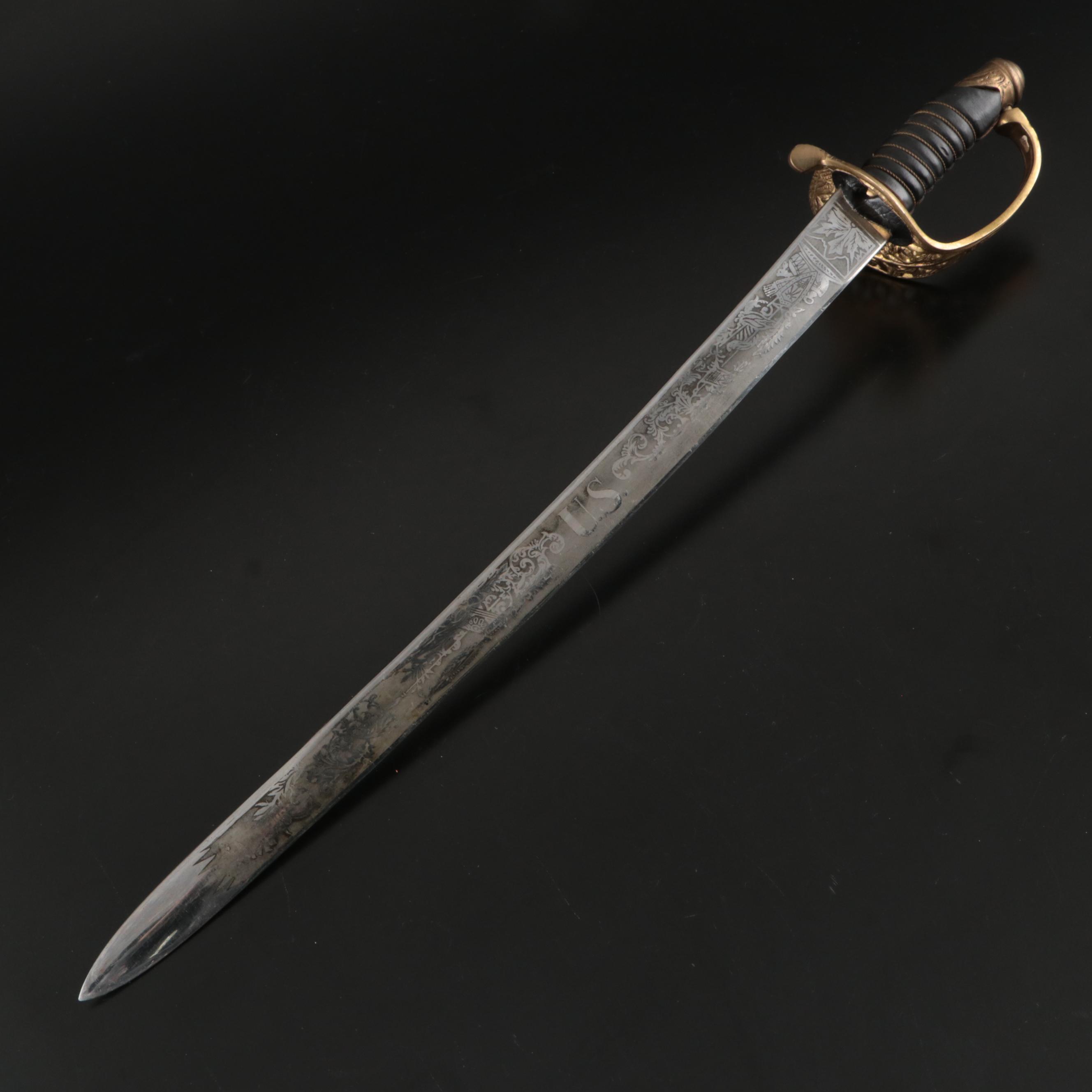 Union Staff Officer Reproduction Carbon Steel Short Swords with Steel Scabbards