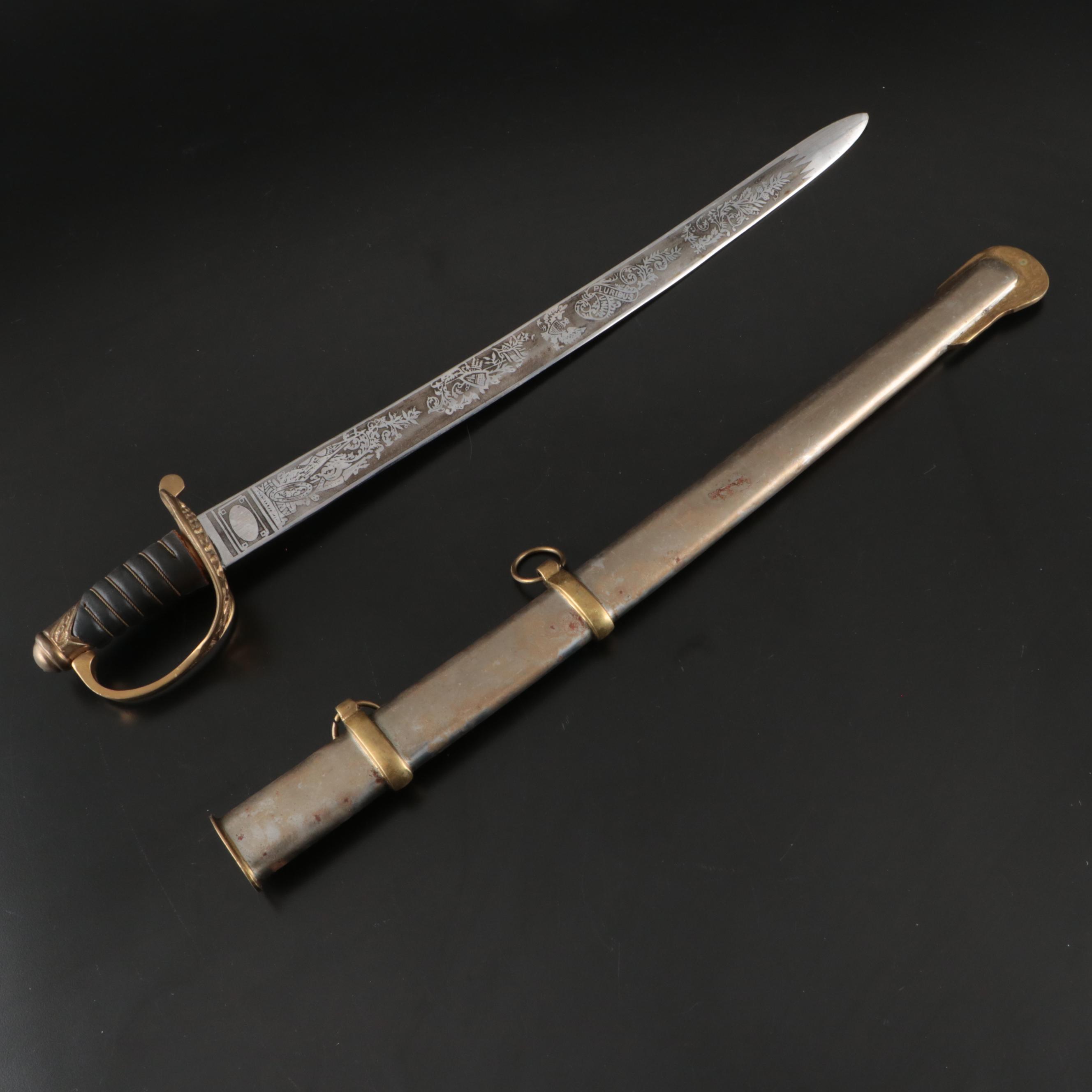 Union Staff Officer Reproduction Carbon Steel Short Swords with Steel Scabbards