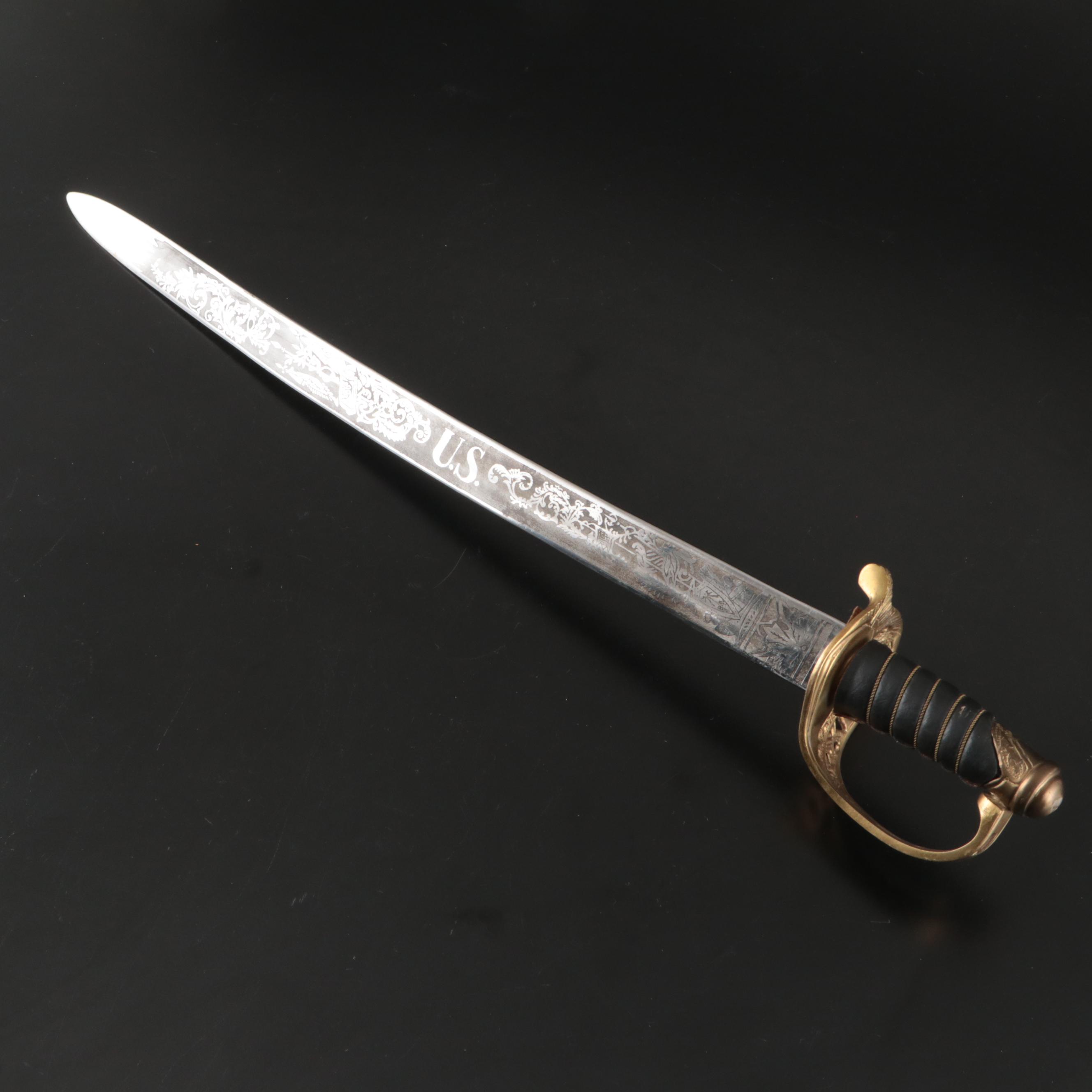 Union Staff Officer Reproduction Carbon Steel Short Swords with Steel Scabbards