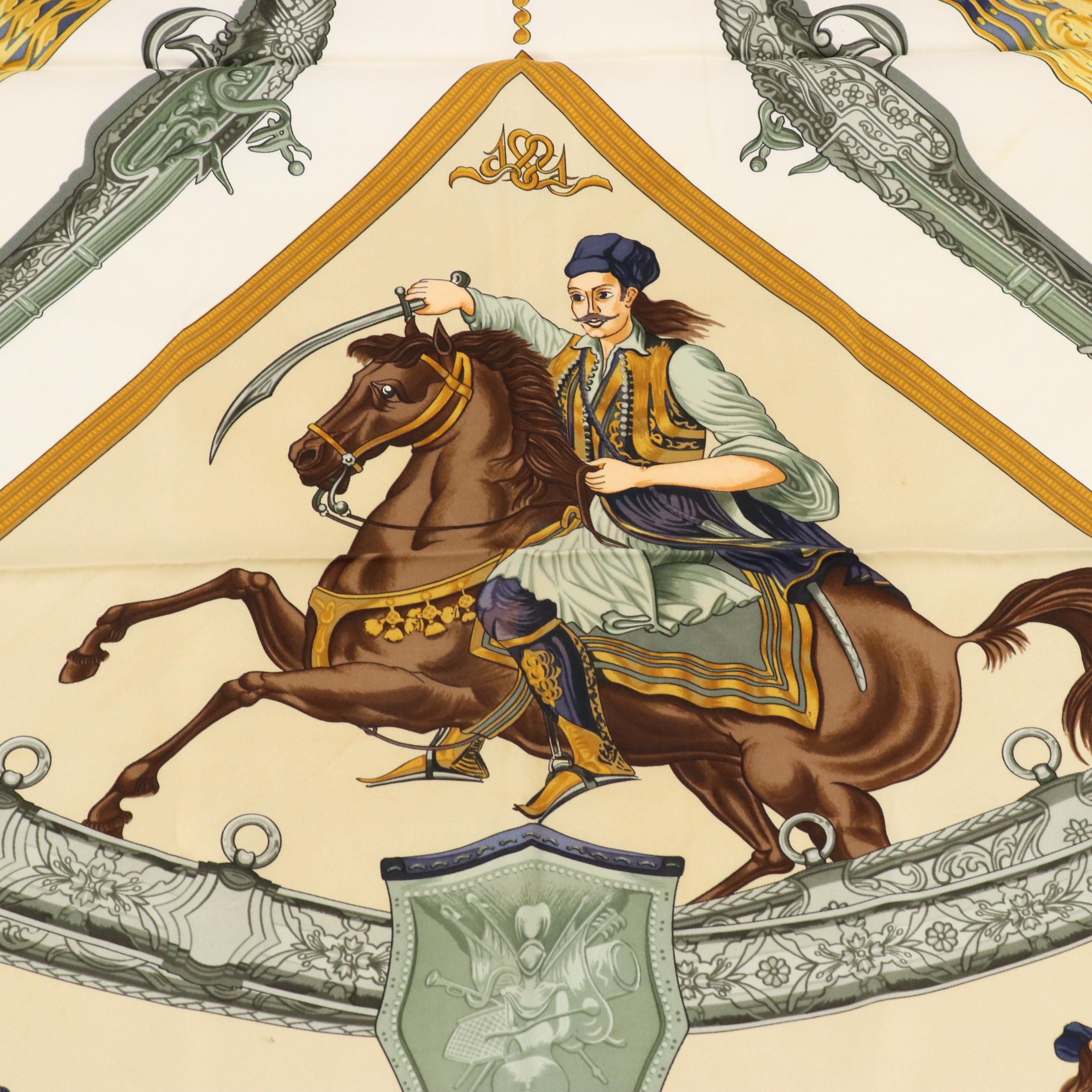 Hermès "1821 - Hommage a l'Amitie Franco-Ellenique" Silk Twill Scarf 90