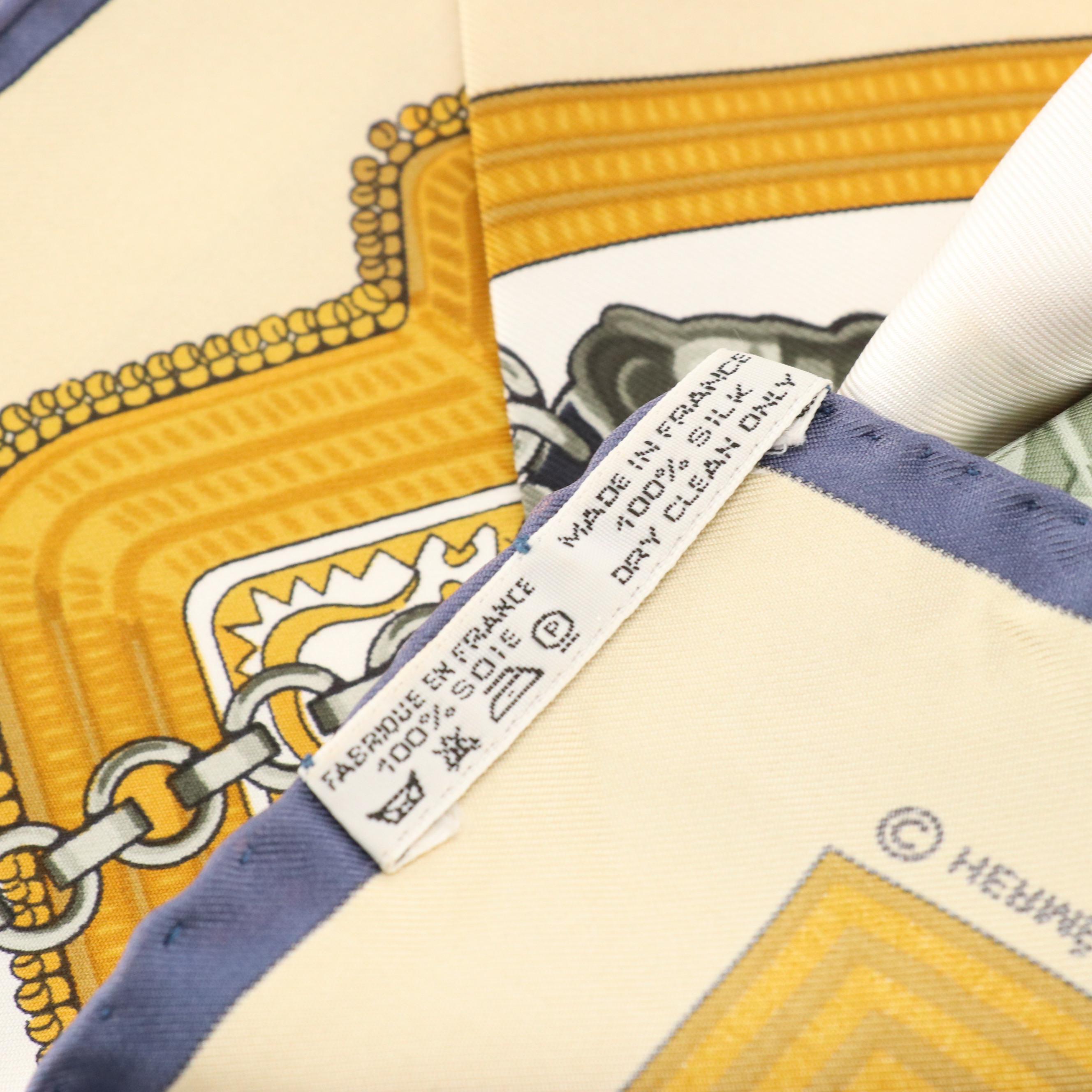 Hermès "1821 - Hommage a l'Amitie Franco-Ellenique" Silk Twill Scarf 90