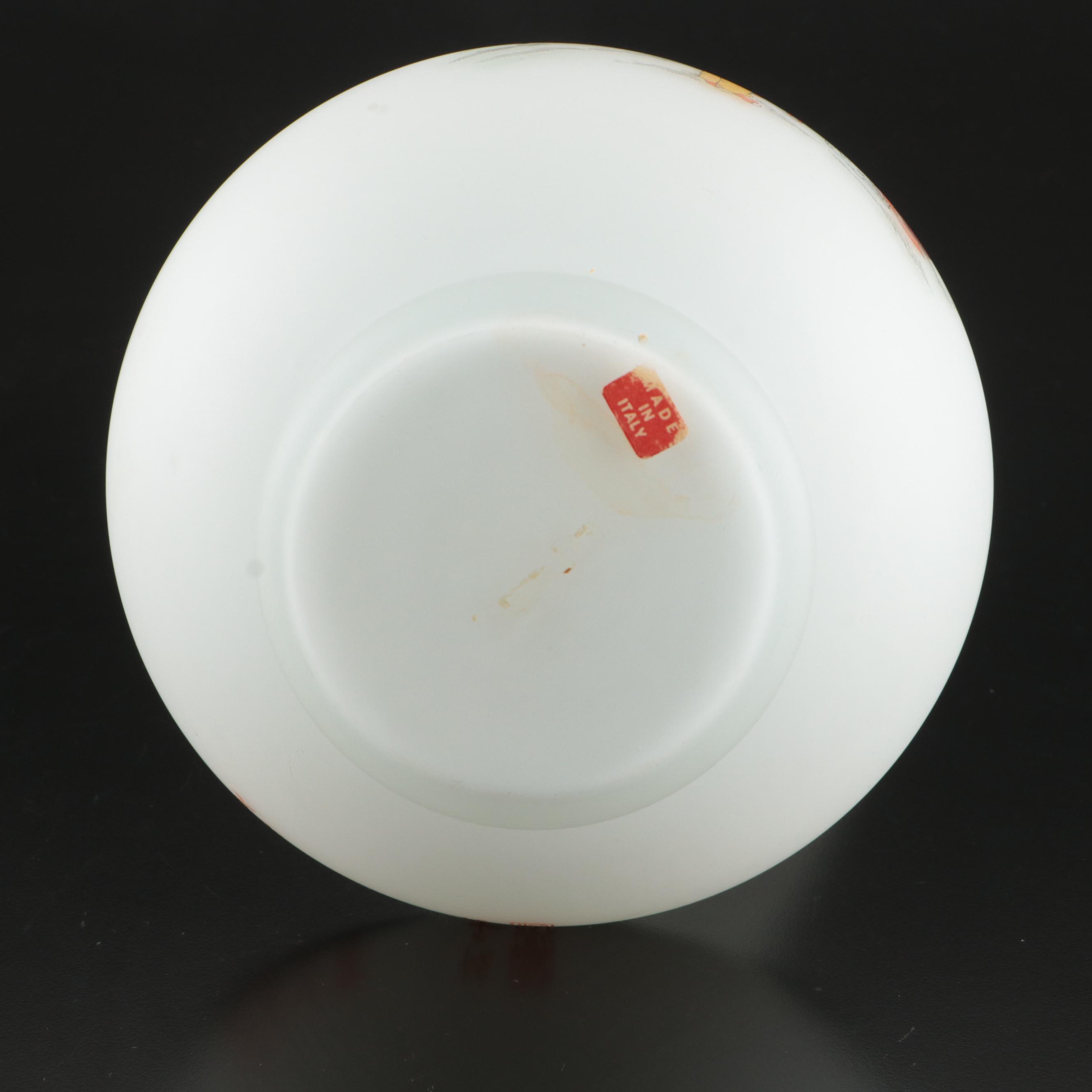 Italian Stain Glass Pitcher with Footed Vase, Mid to Late 20th Century