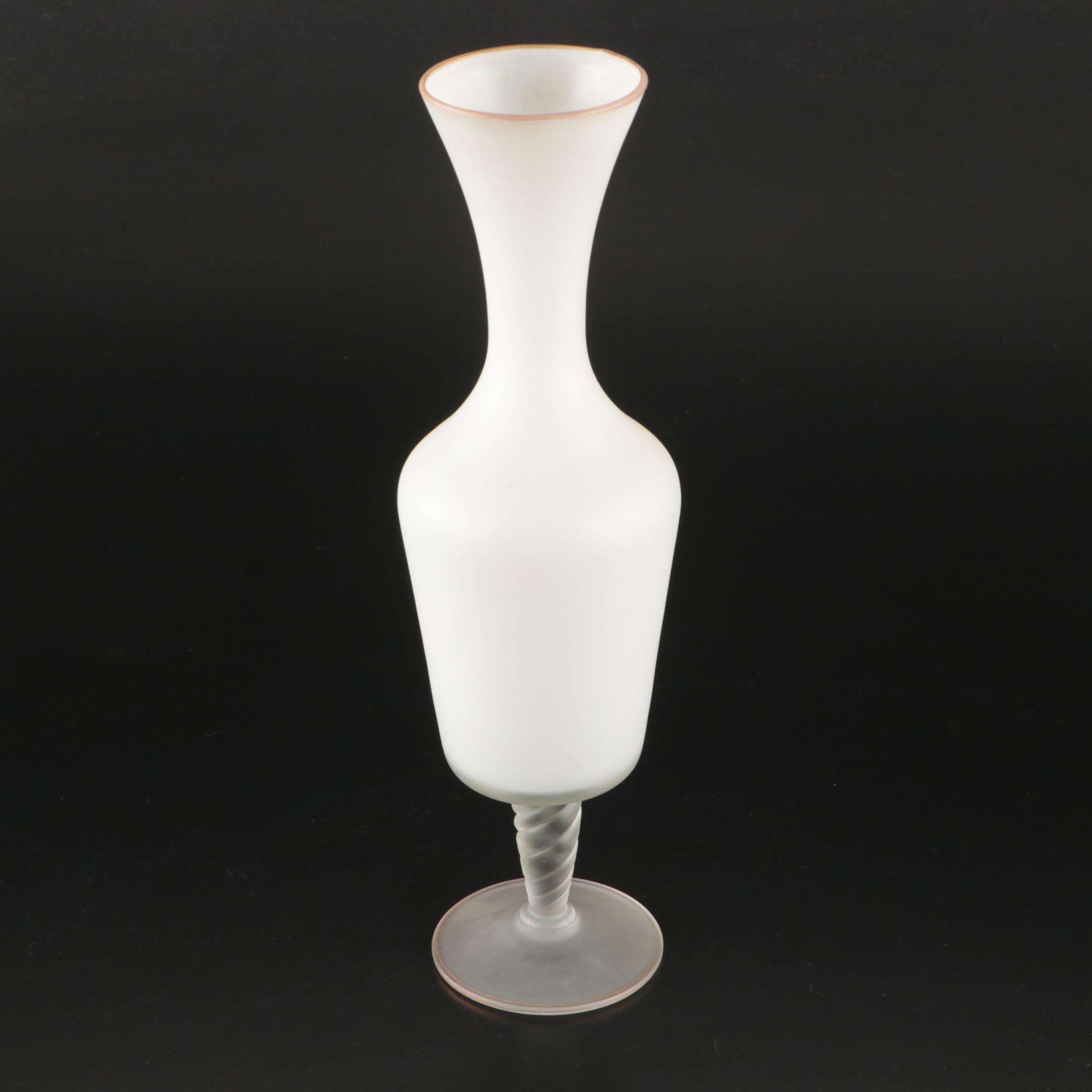 Italian Stain Glass Pitcher with Footed Vase, Mid to Late 20th Century