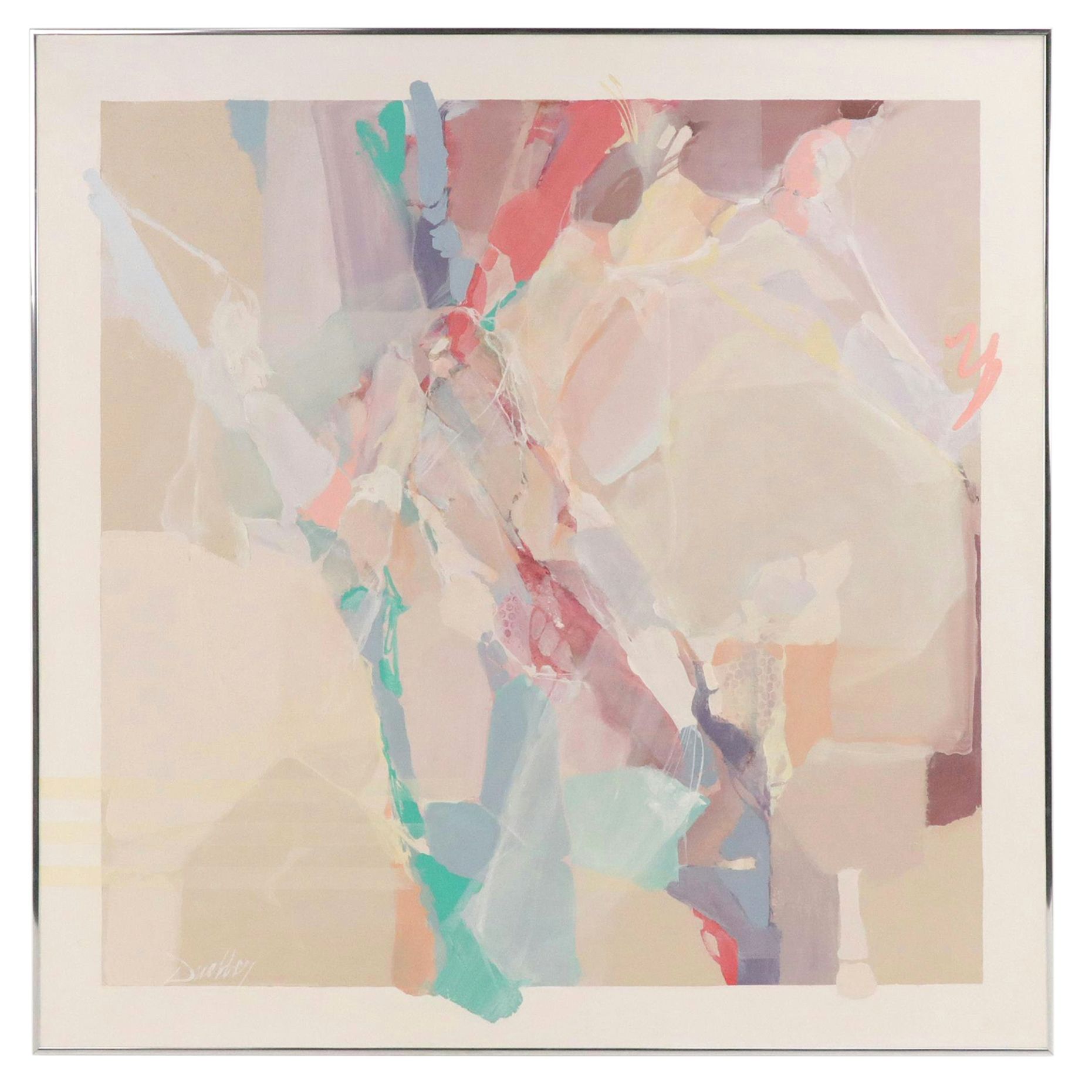 Bill Duebber Abstract Expressionist Acrylic Painting "Dance Impressions"