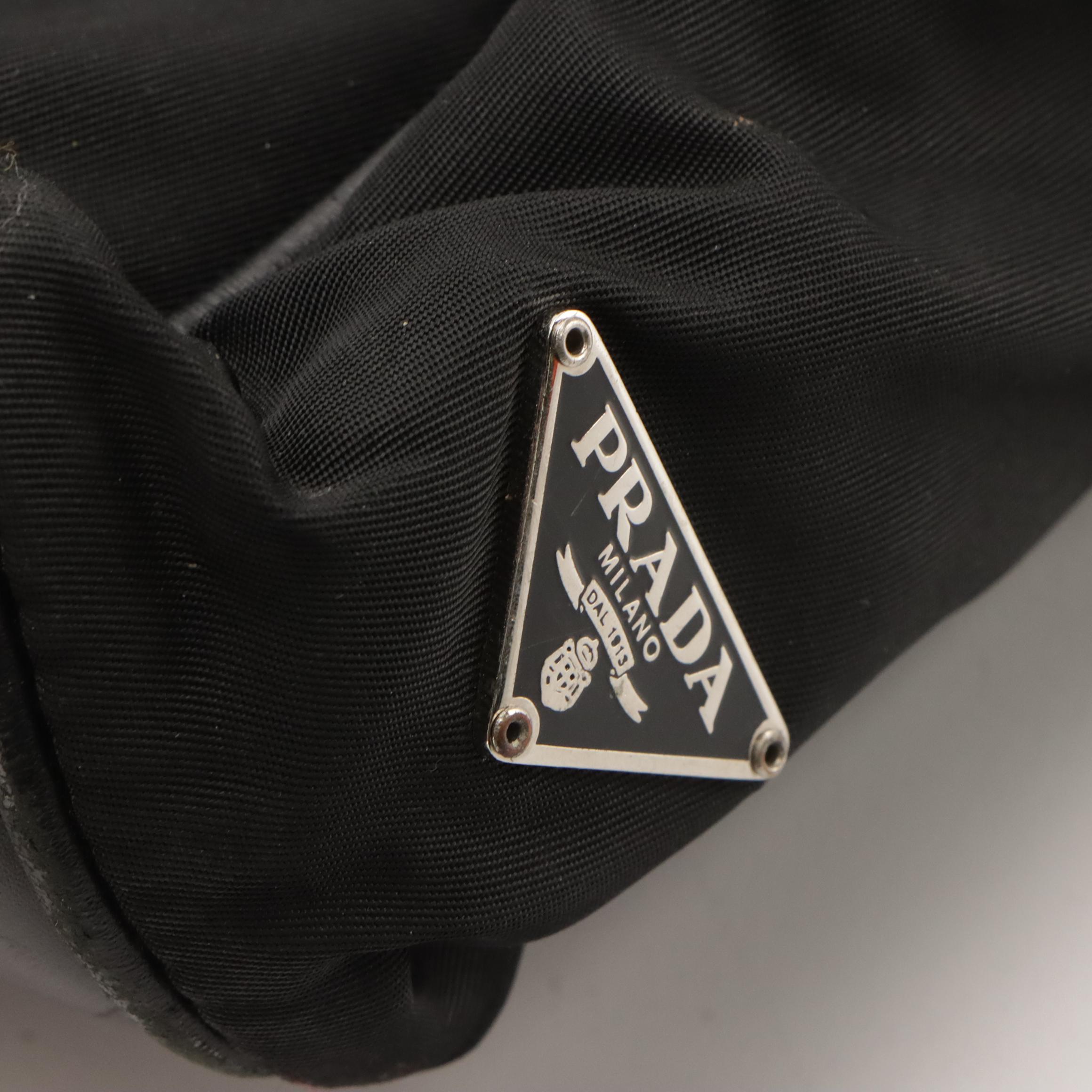 Prada Shoulder Tote in Nylon with Leather Trim